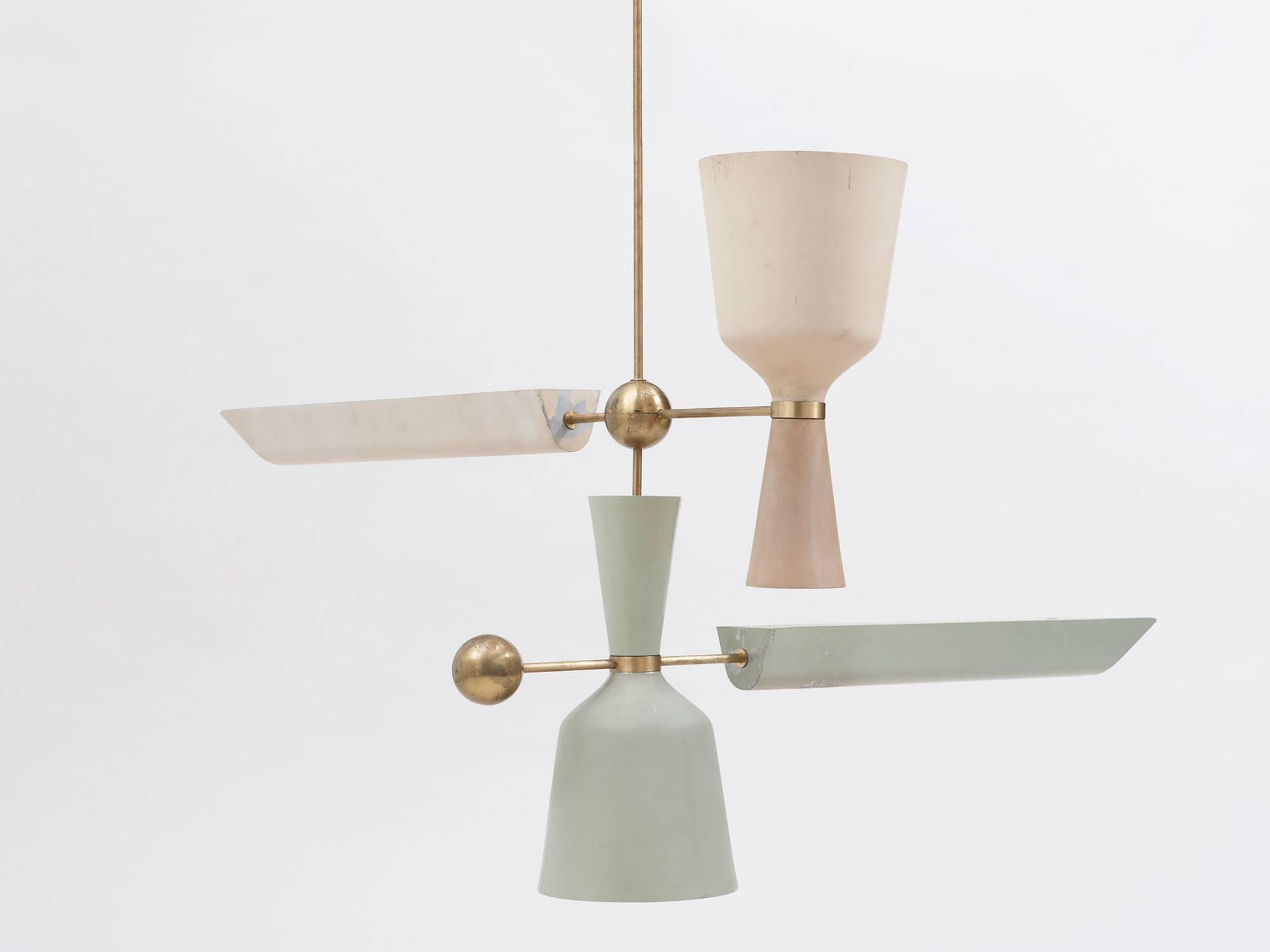 Enameled Mario Tedeschi Suspension Lamp