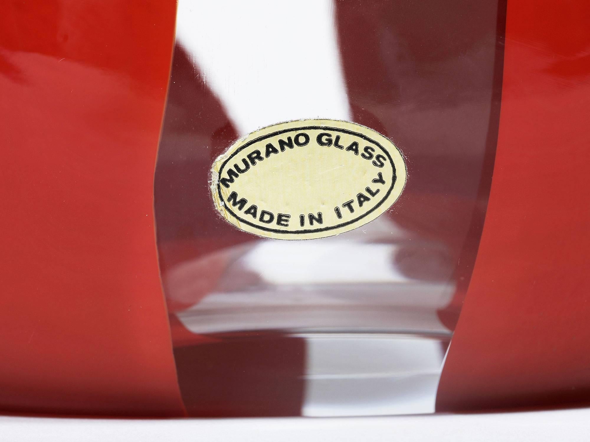 Italian Asymmetric Glass Vase by Sergio Asti