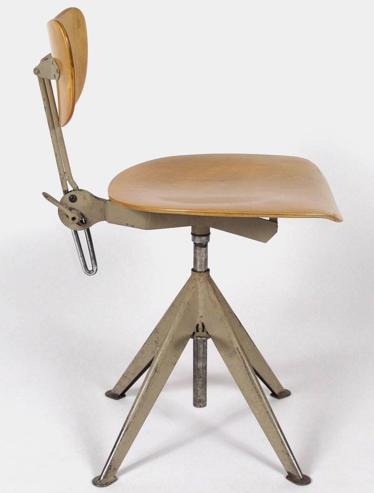 Bent Plywood Desk Chair by Odelberg Olsen at 1stDibs