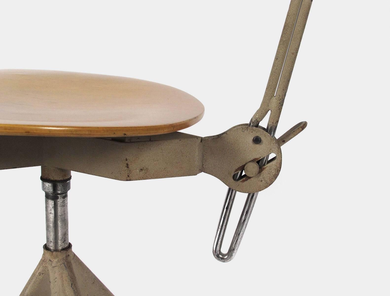 Swedish Bent Plywood Desk Chair by Odelberg Olsen