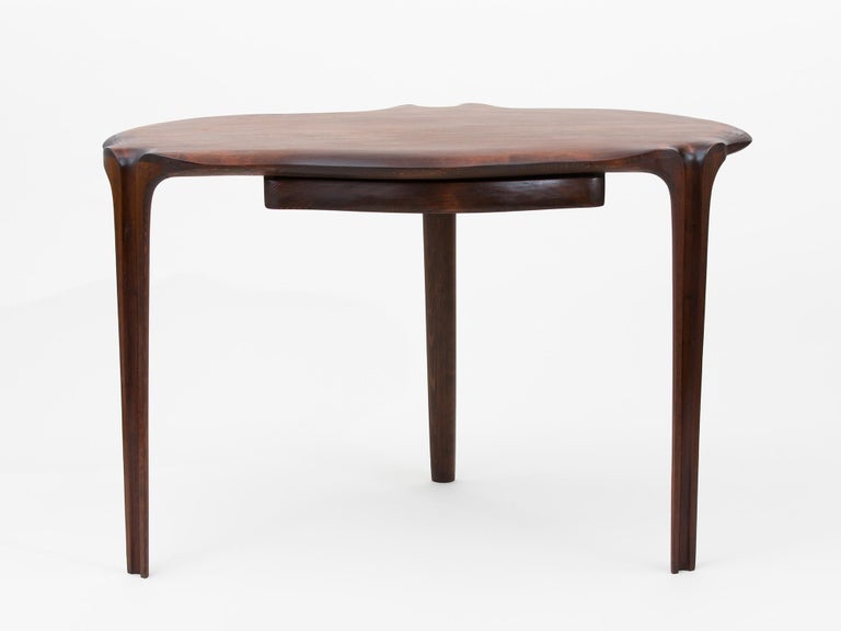 Christopher Kurtz Hand Carved Redwood Writing Desk For At 1stdibs Gorgeous Hand Carved Redwood Writing Desk With Drawer By Upstate New York Based Artist