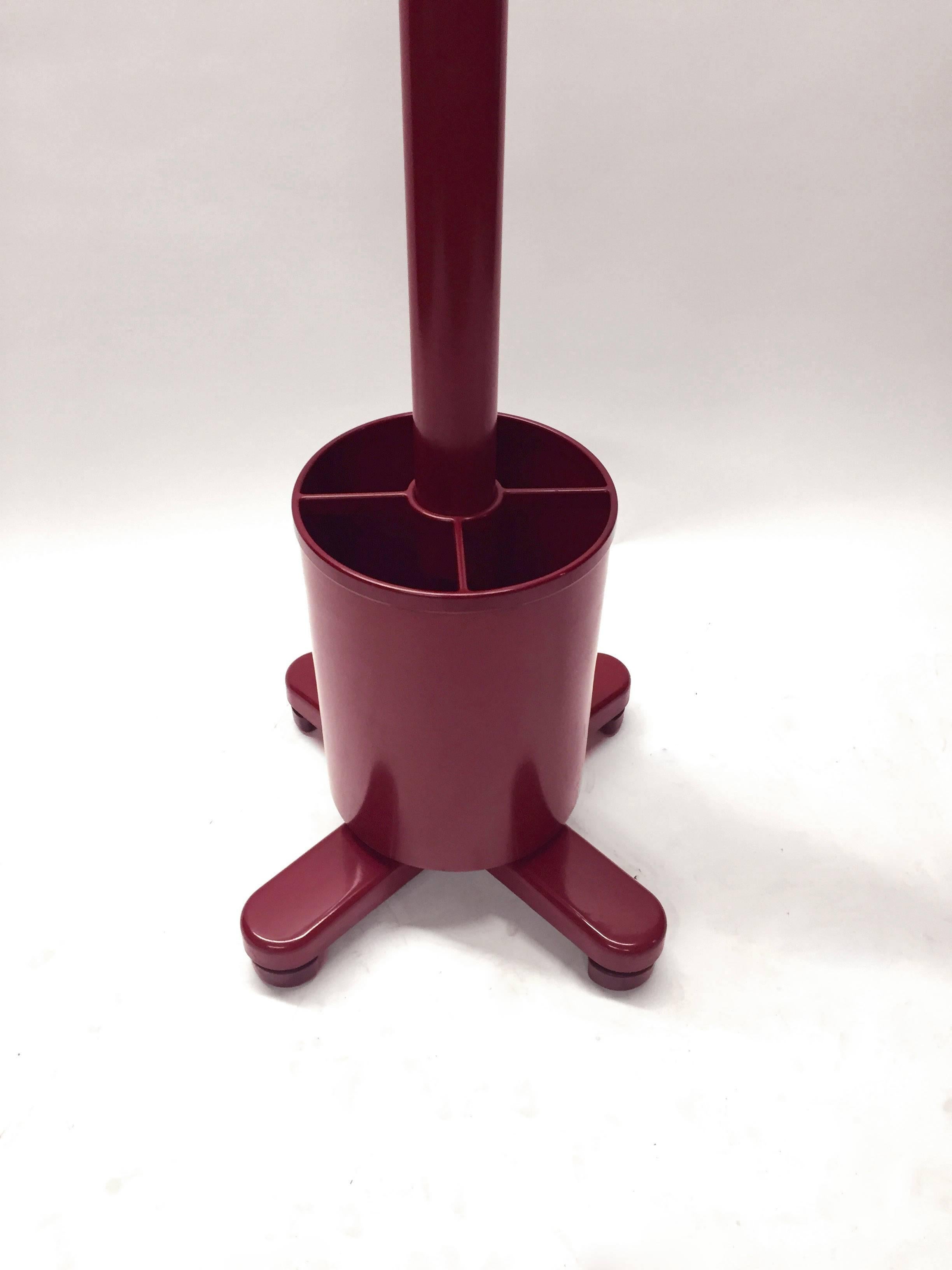 Mid-Century Modern Coat Rack with Umbrella Stand by Ettore Sottsass for Olivetti, circa 1973, Italy