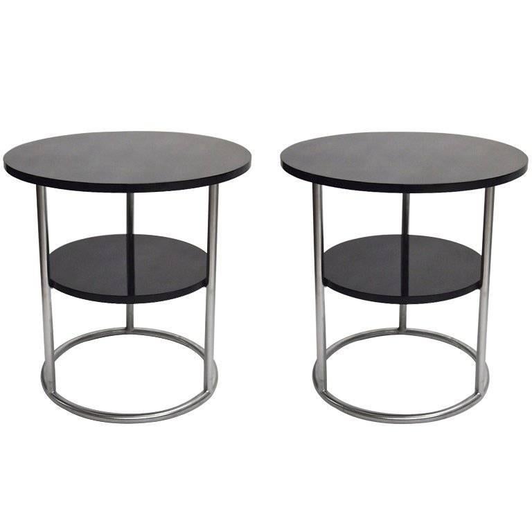Pair of Side Tables, Thonet 1930s Design, Made in USA, circa 1975