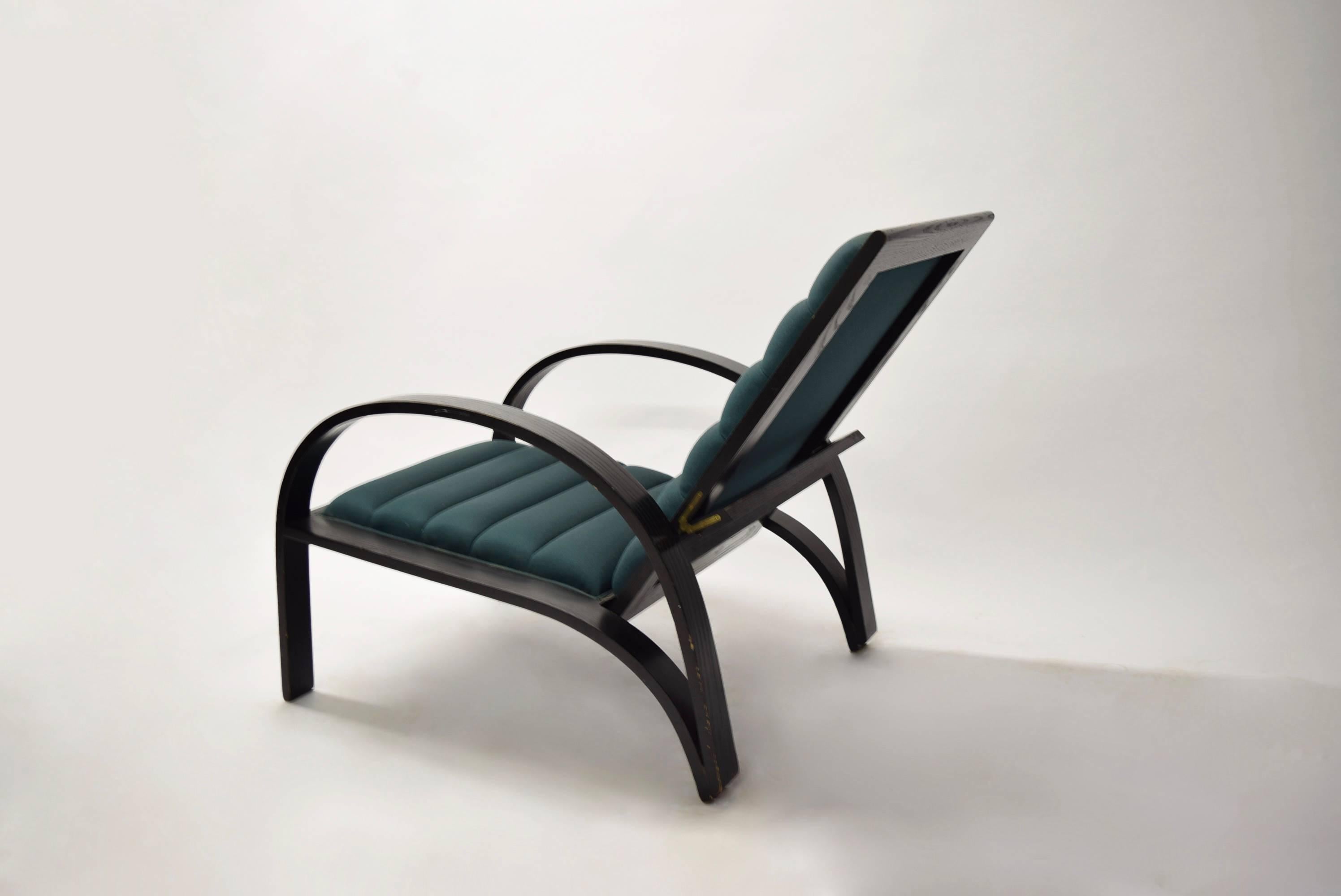 Fabric Pair of Reclining Lounge Chairs by Ward Bennett for Brickel, USA 1960s For Sale