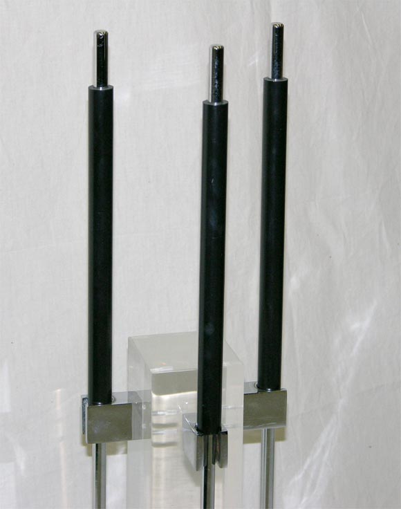 Set of Lucite and Steel Fire Tools by Alessandro Albrizzi, Italy, 1960s In Good Condition In Jersey City, NJ