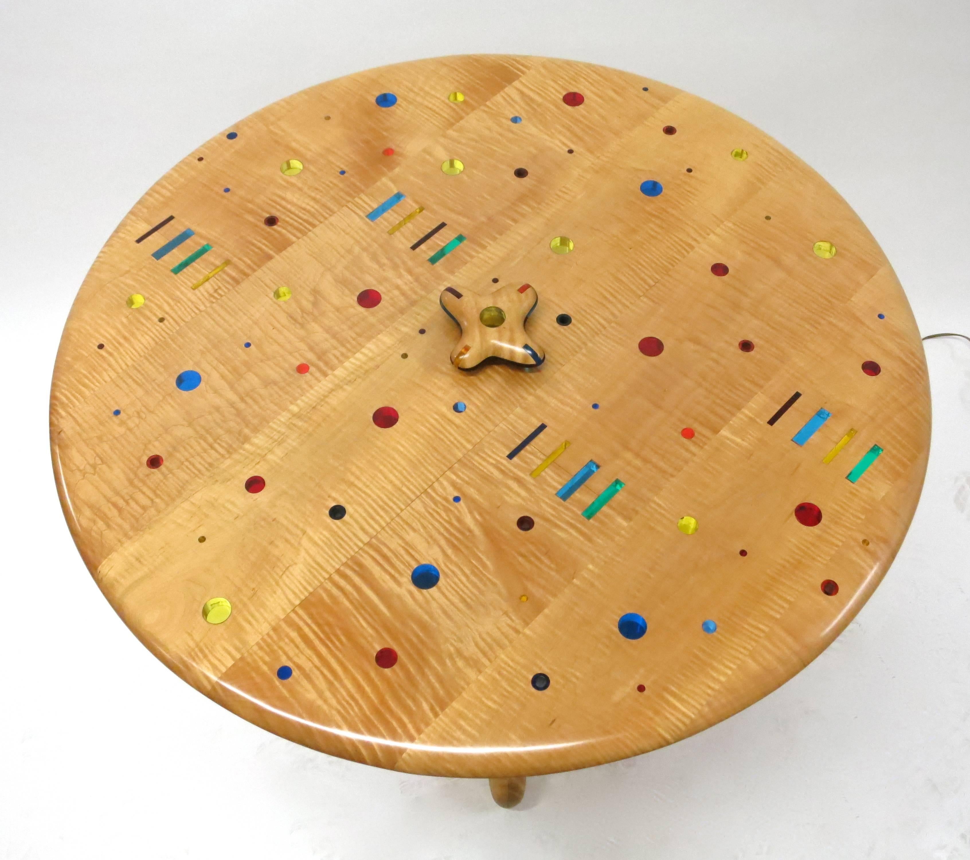 American Unique, Single Commission Dining or Center Table By Daniel Peters 1999