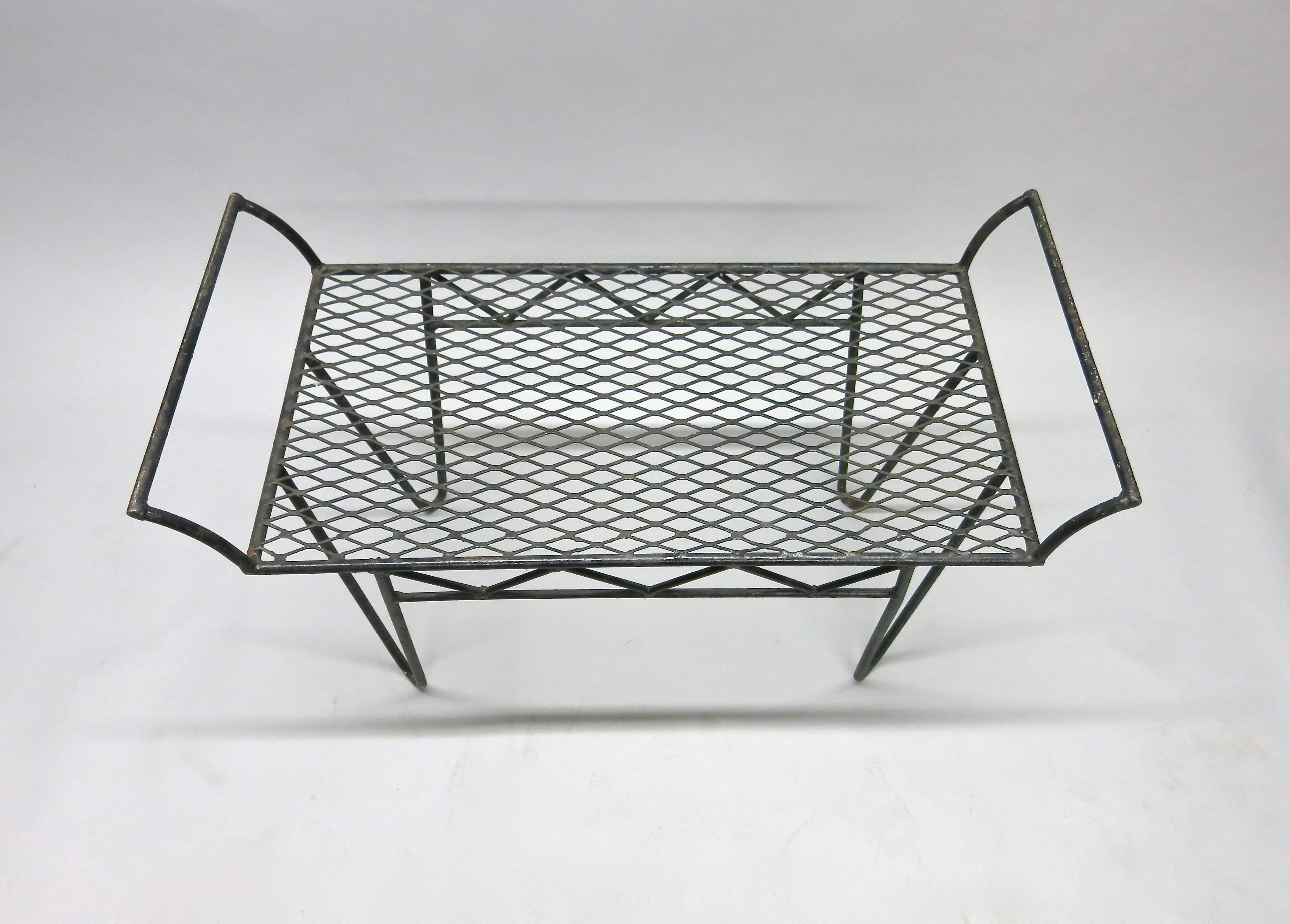 American Vintage Mid-Century Bench in Wrought Iron Made in USA Circa 1950