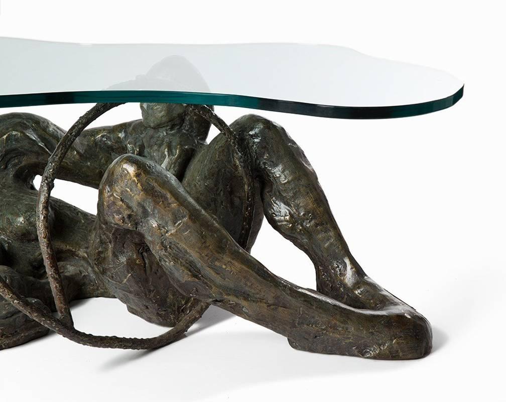 Mid-Century Modern Coffee Table by Philip and Kelvin LaVerne Unique Studio Sculpture, circa 1975 For Sale