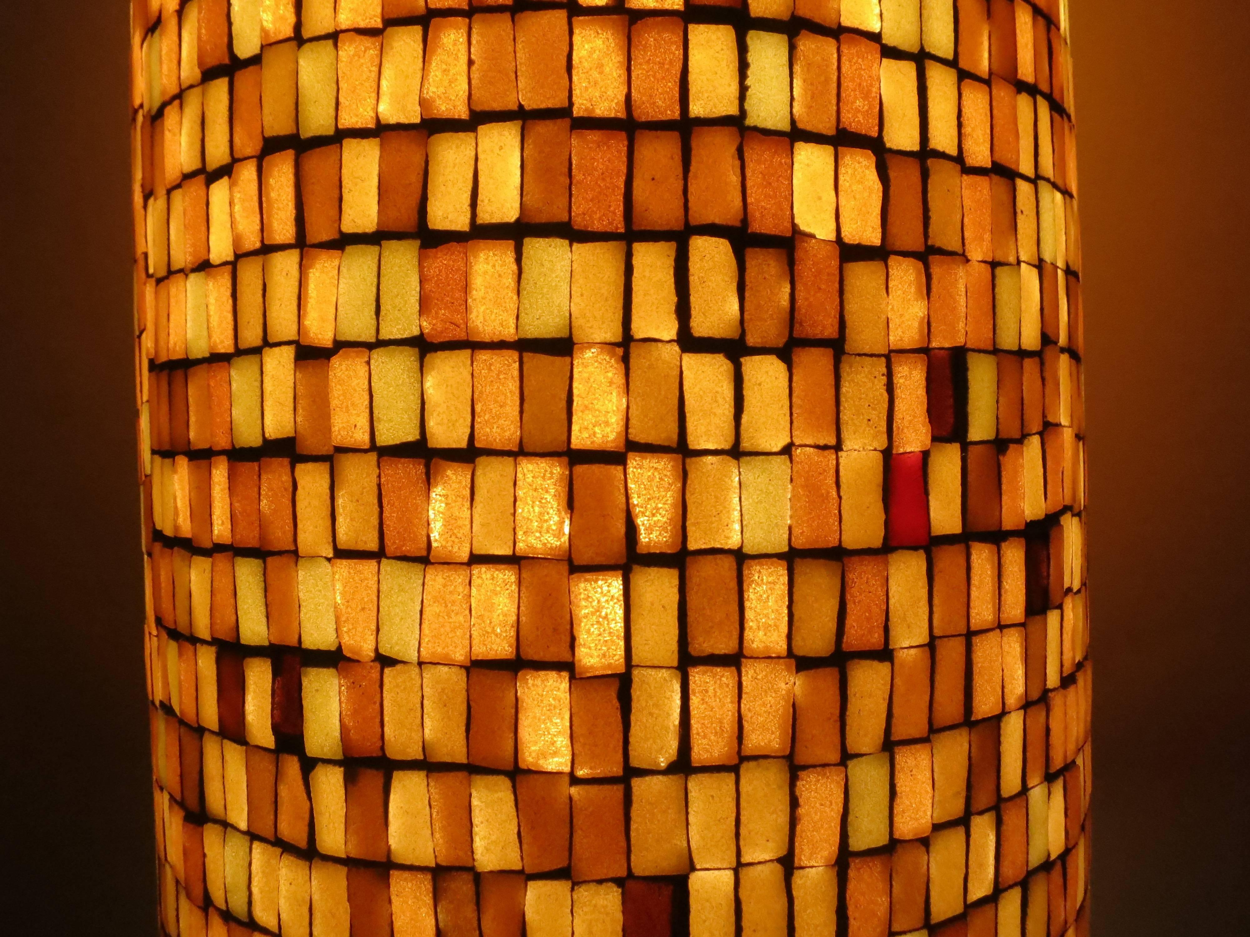 Mid-20th Century Pair of Ceiling Fixtures in Mosaic Tiles, Made in USA, C. 1960
