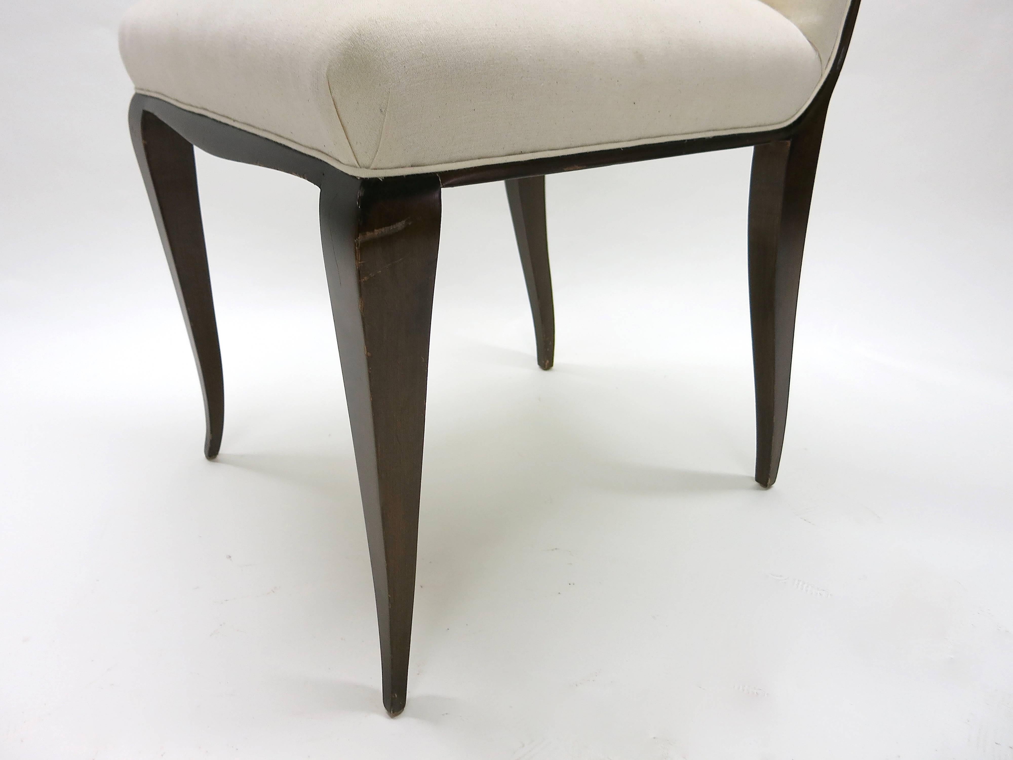 French Vanity Stool Original Design by Émile-Jacques Ruhlmann in 1927, France