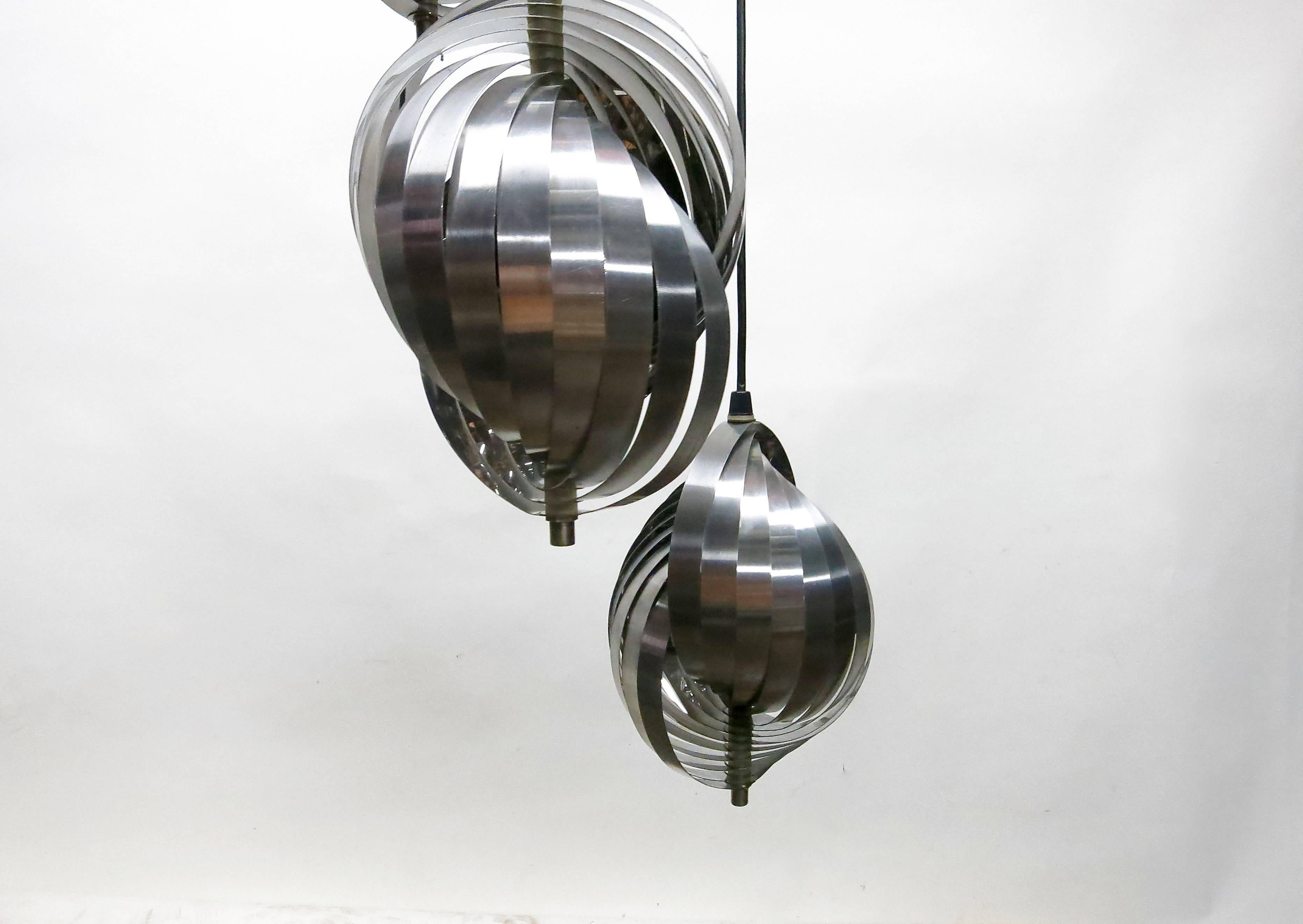 Mid-Century Modern Ceiling Fixture by Henri Mathieu for Lyfa, circa 1970 Made in Denmark For Sale