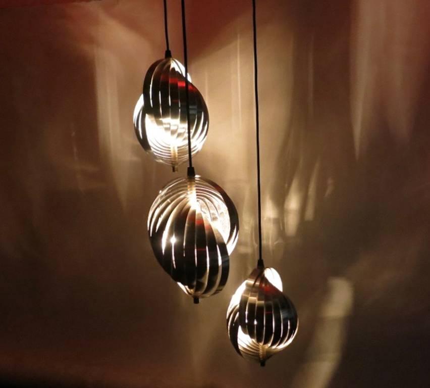 Ceiling Fixture by Henri Mathieu for Lyfa, circa 1970 Made in Denmark For Sale 1