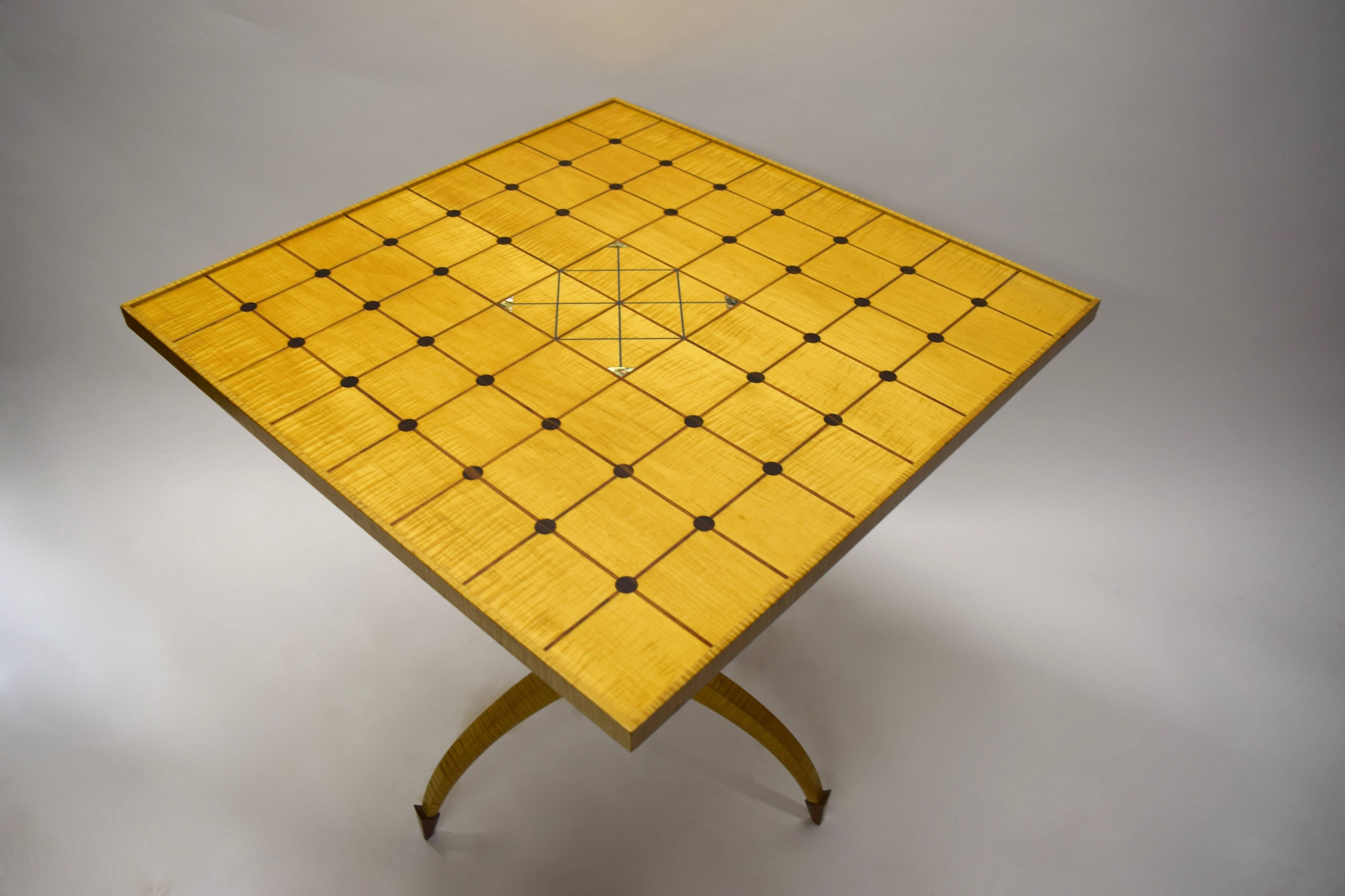 Late 20th Century Unique Tilt-Top Dining, Game, or Center Table by Dale Broholm, USA 1992