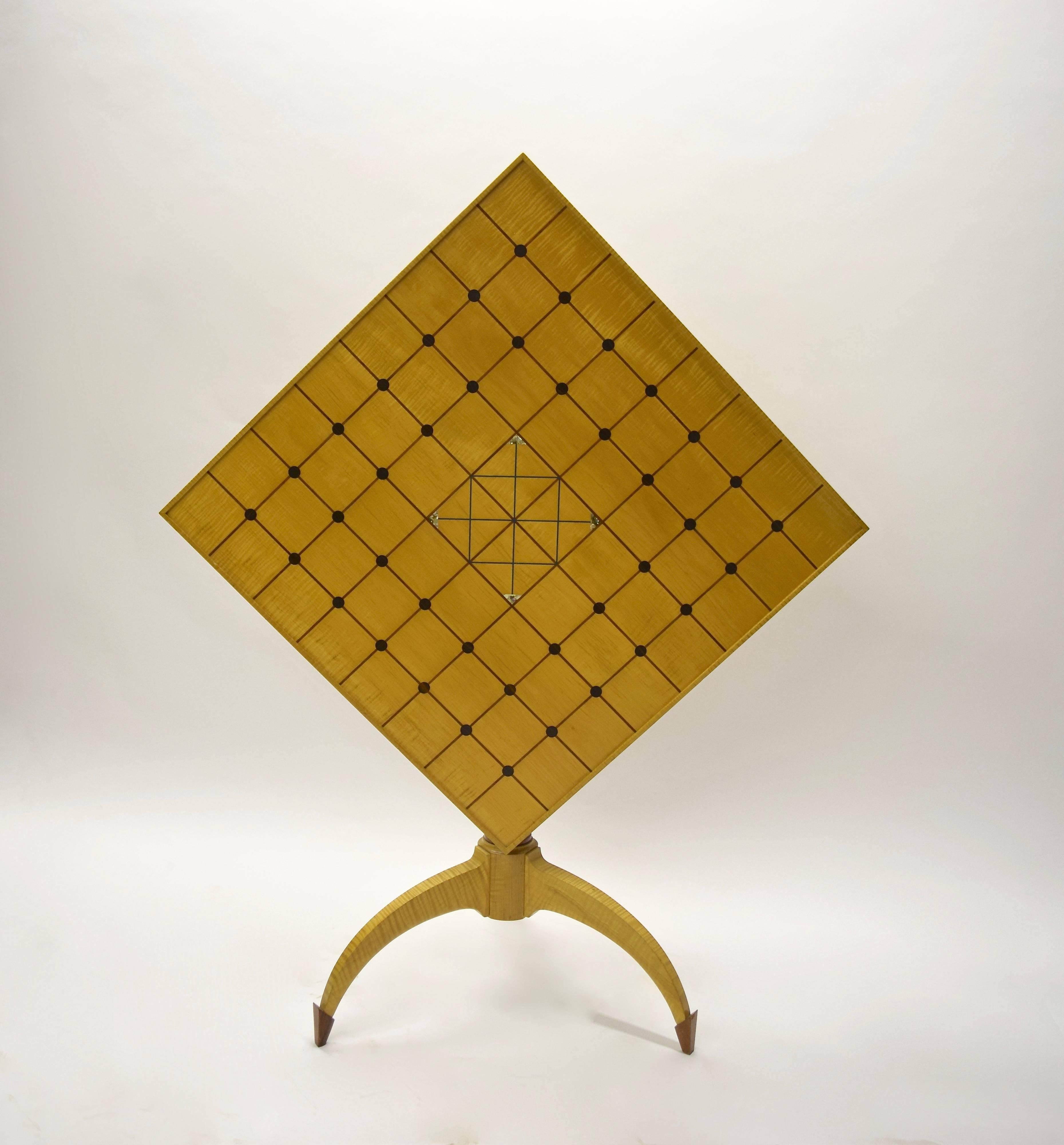 Unique Tilt-Top Dining, Game, or Center Table by Dale Broholm, USA 1992 3