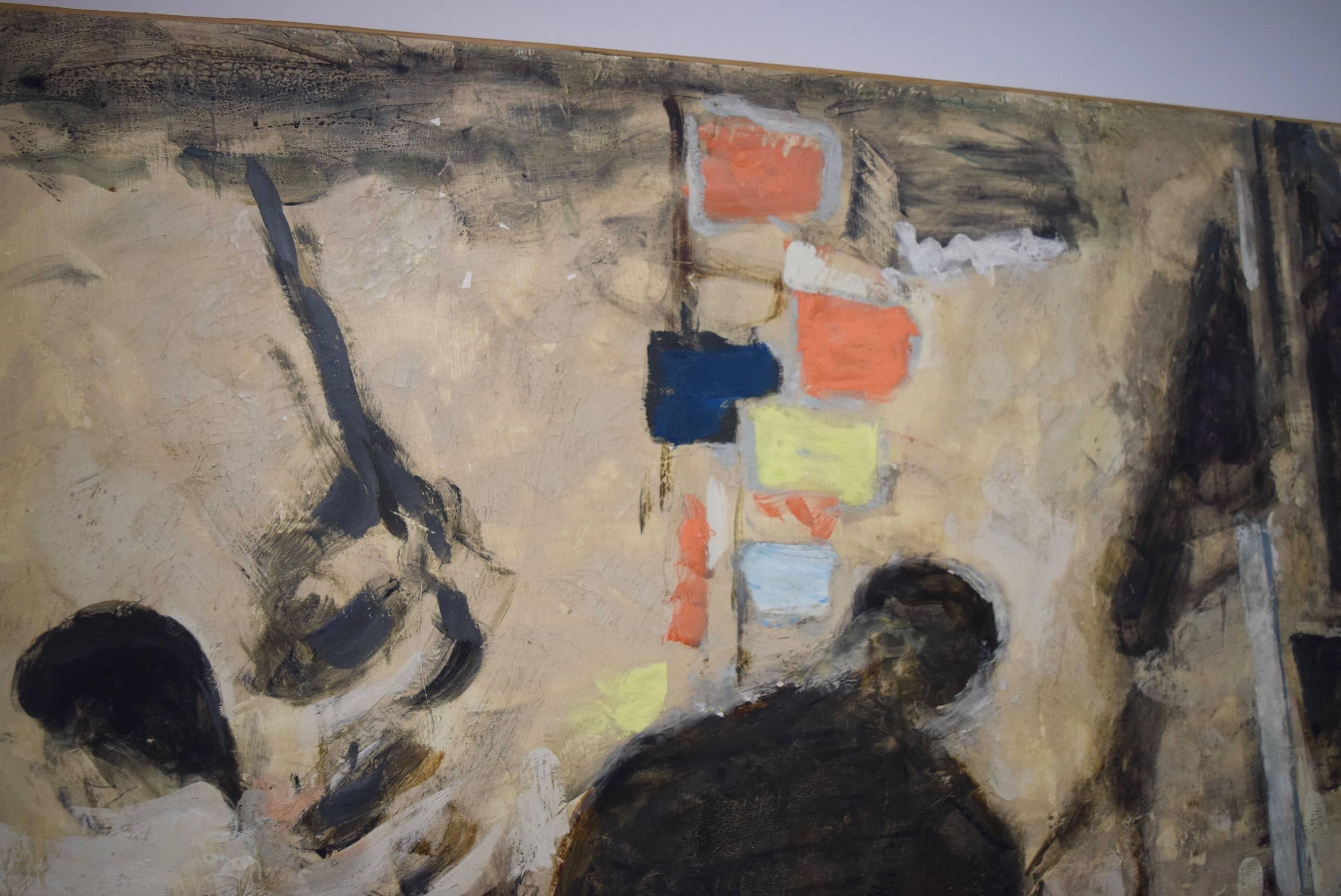 Schönes großformatiges Port-Scene-Gemälde, Alexandre Sacha Garbell, Frankreich, 1967 im Zustand „Hervorragend“ im Angebot in Jersey City, NJ