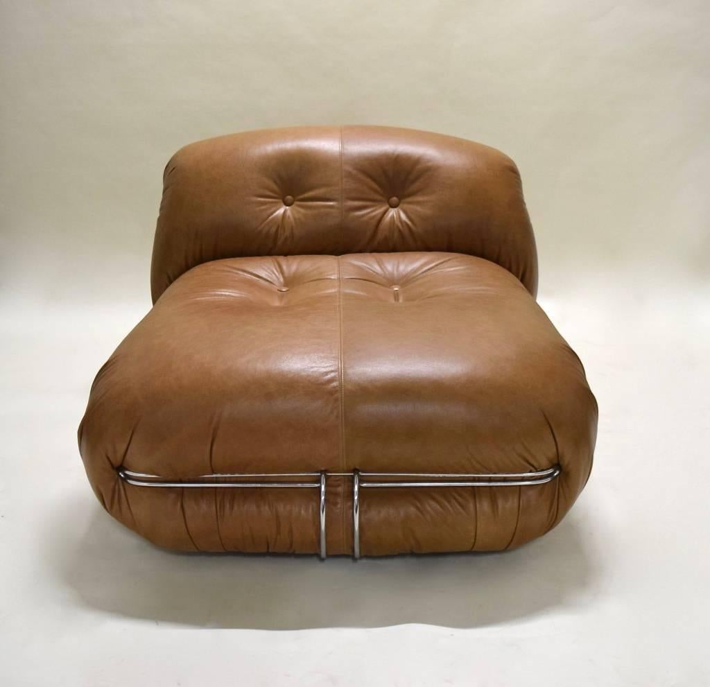 Mid-Century Modern  Lounge Chair with Ottoman designed by Tobia Scarpa for Cassina, Italy, 1976