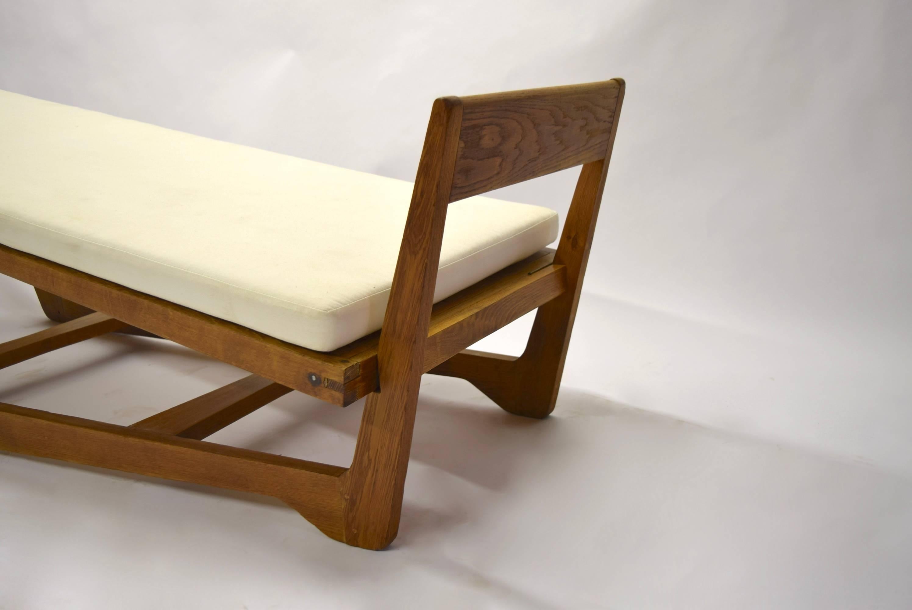 Oak Daybed designed by Maurice Pre, circa 1950, Made in France For Sale 3