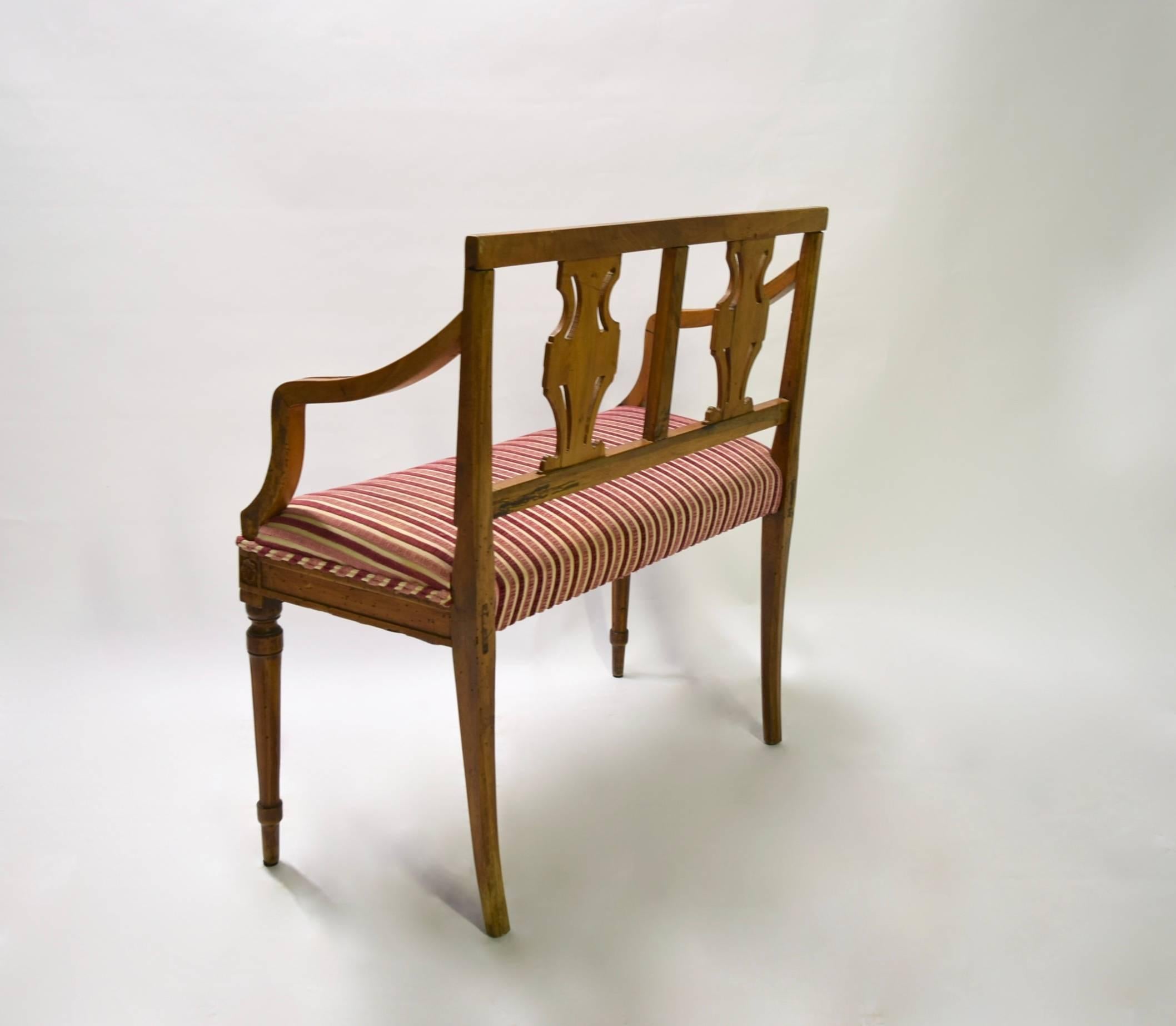 Late 18th Century Mahogany Settee Made in France, Circa 1780  For Sale