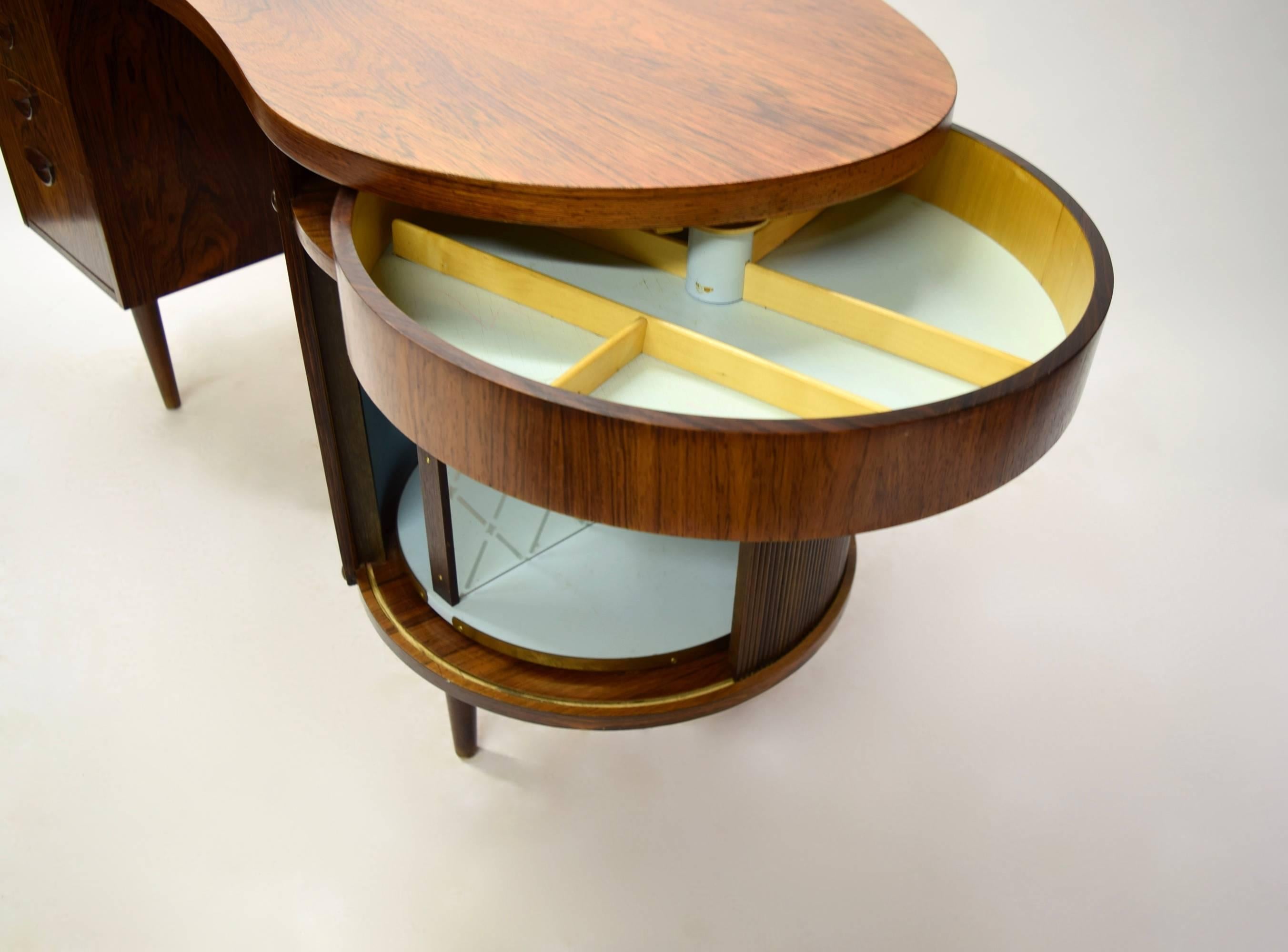 Mid-Century Modern Rosewood Desk by Kai Kristiansen for FM Furniture, 1956, Made in Denmark
