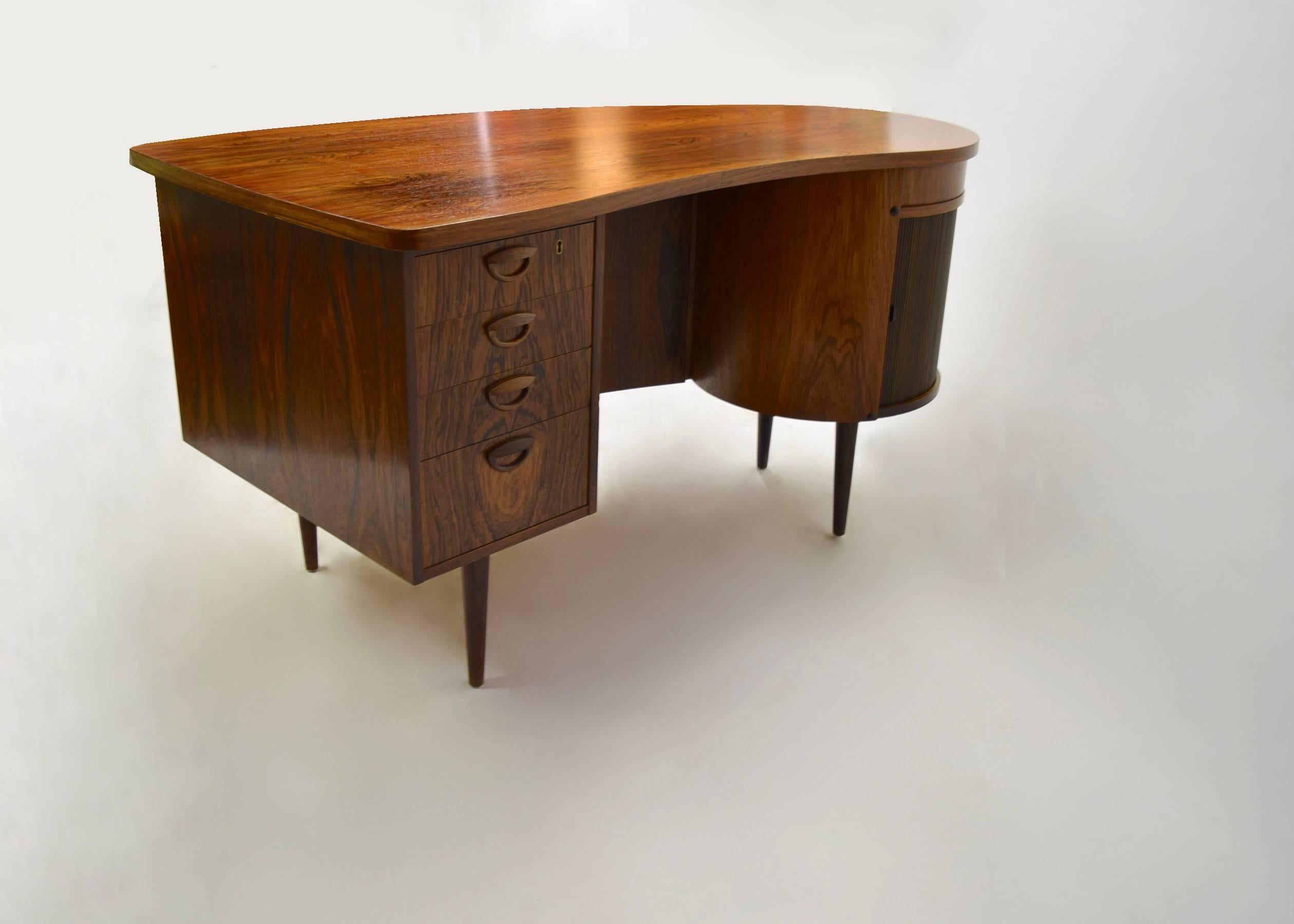 Rosewood Desk by Kai Kristiansen for FM Furniture, 1956, Made in Denmark In Good Condition In Jersey City, NJ