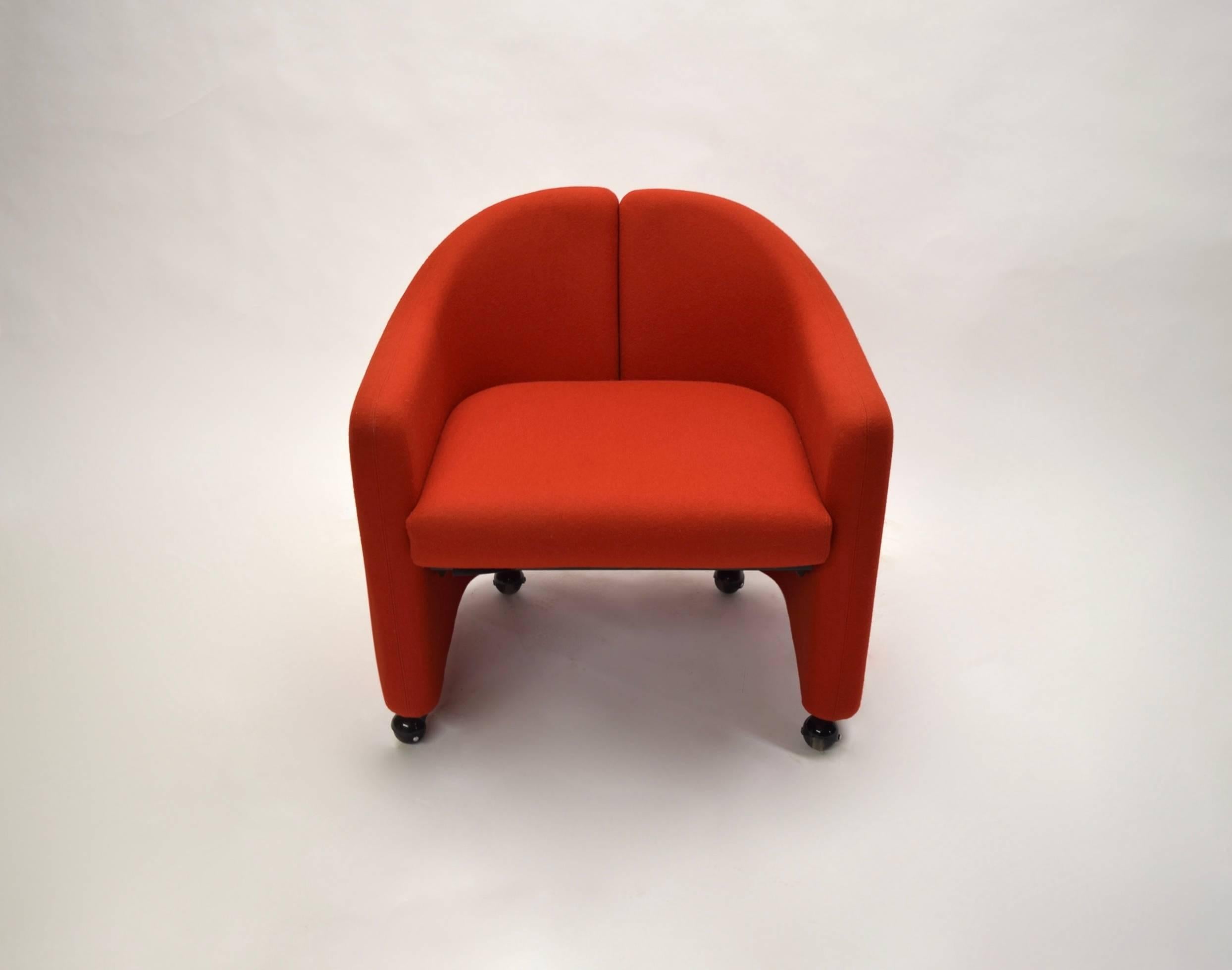 Italian Pair of Chairs Designed by Eugenio Gerli for Tecno 