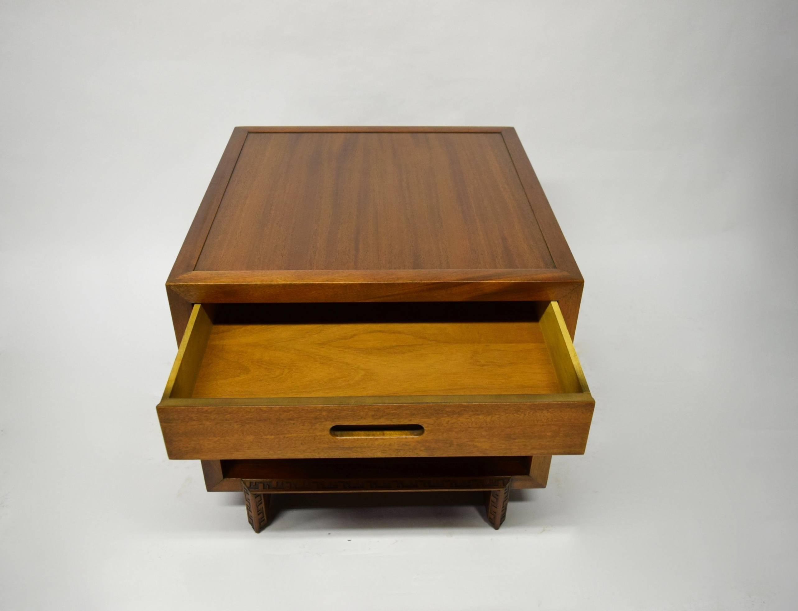 Mid-Century Modern Pair of Side Tables by Frank Lloyd Wright for Heritage-Henredon, 1955-1956, USA