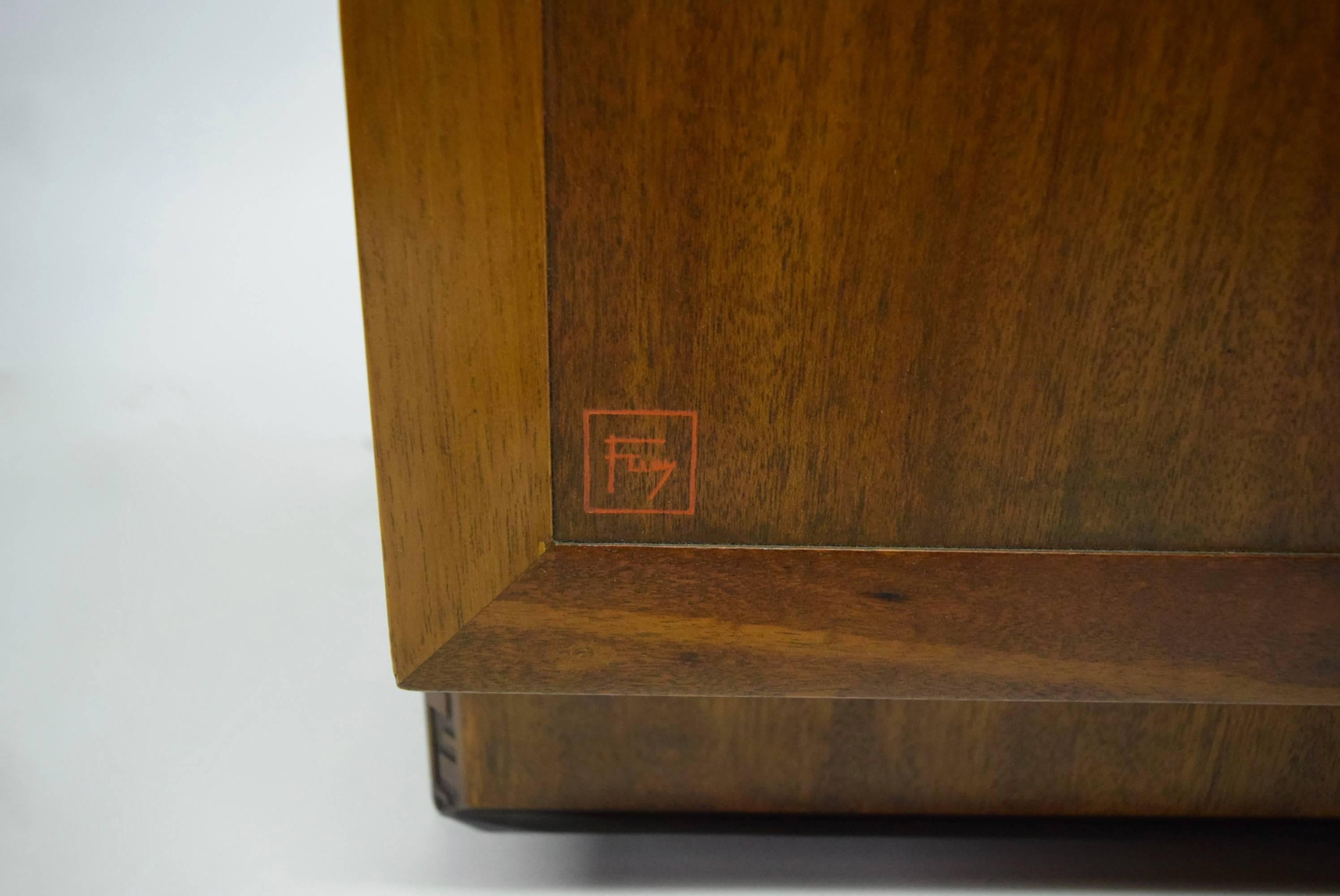 Mid-20th Century Pair of Side Tables by Frank Lloyd Wright for Heritage-Henredon, 1955-1956, USA