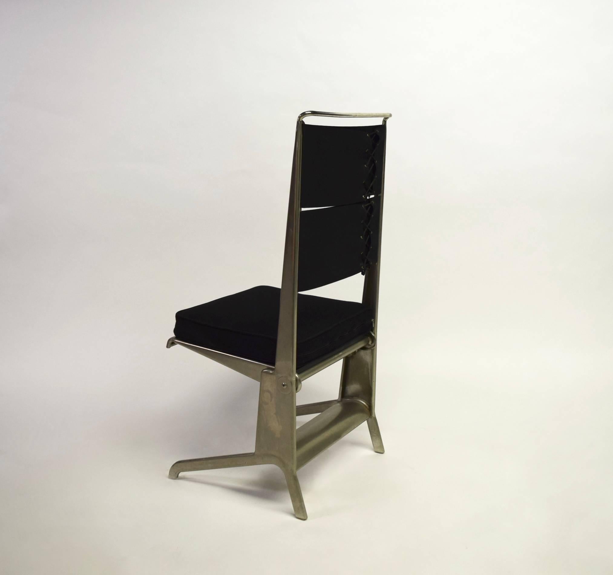 Mid-Century Modern Pair of Jean Prouvé Folding Chairs Designed 1930, Manufactured by Tecta 1983