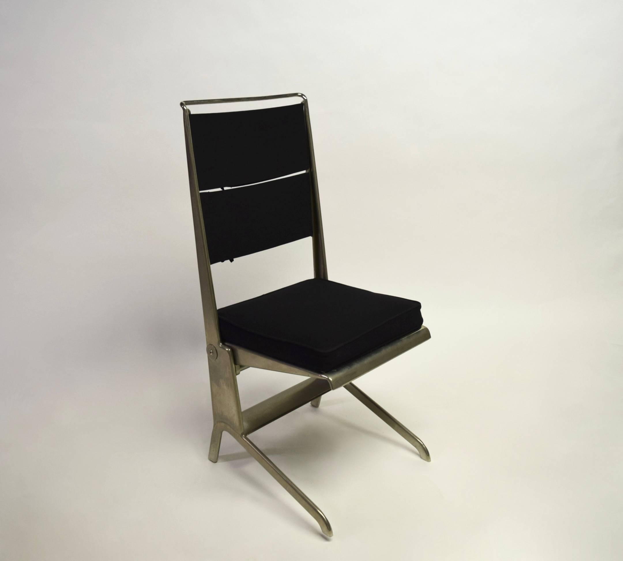 Mid-20th Century Pair of Jean Prouvé Folding Chairs Designed 1930, Manufactured by Tecta 1983