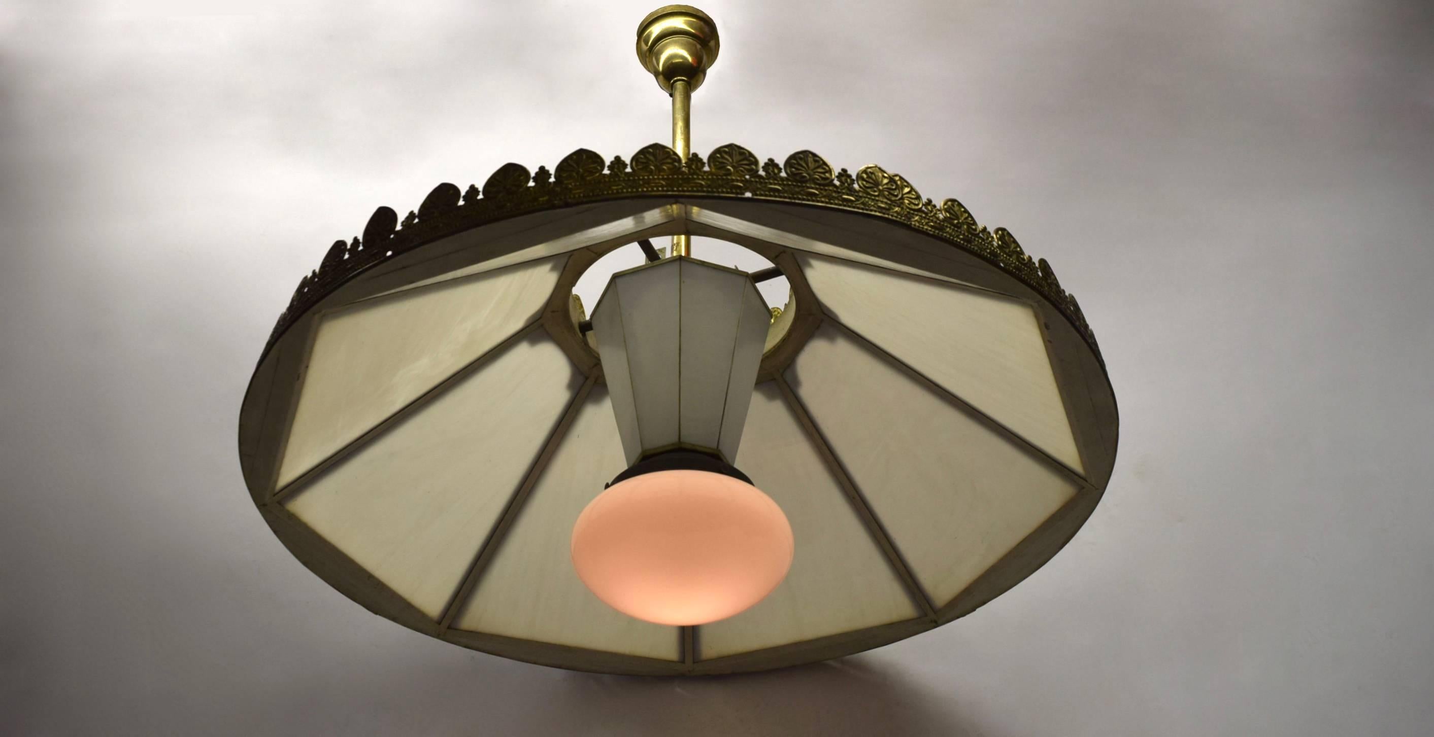 19th Century Ceiling Light by I.P. Frink 1880s USA Originally Oil Lit, Converted to Electric For Sale