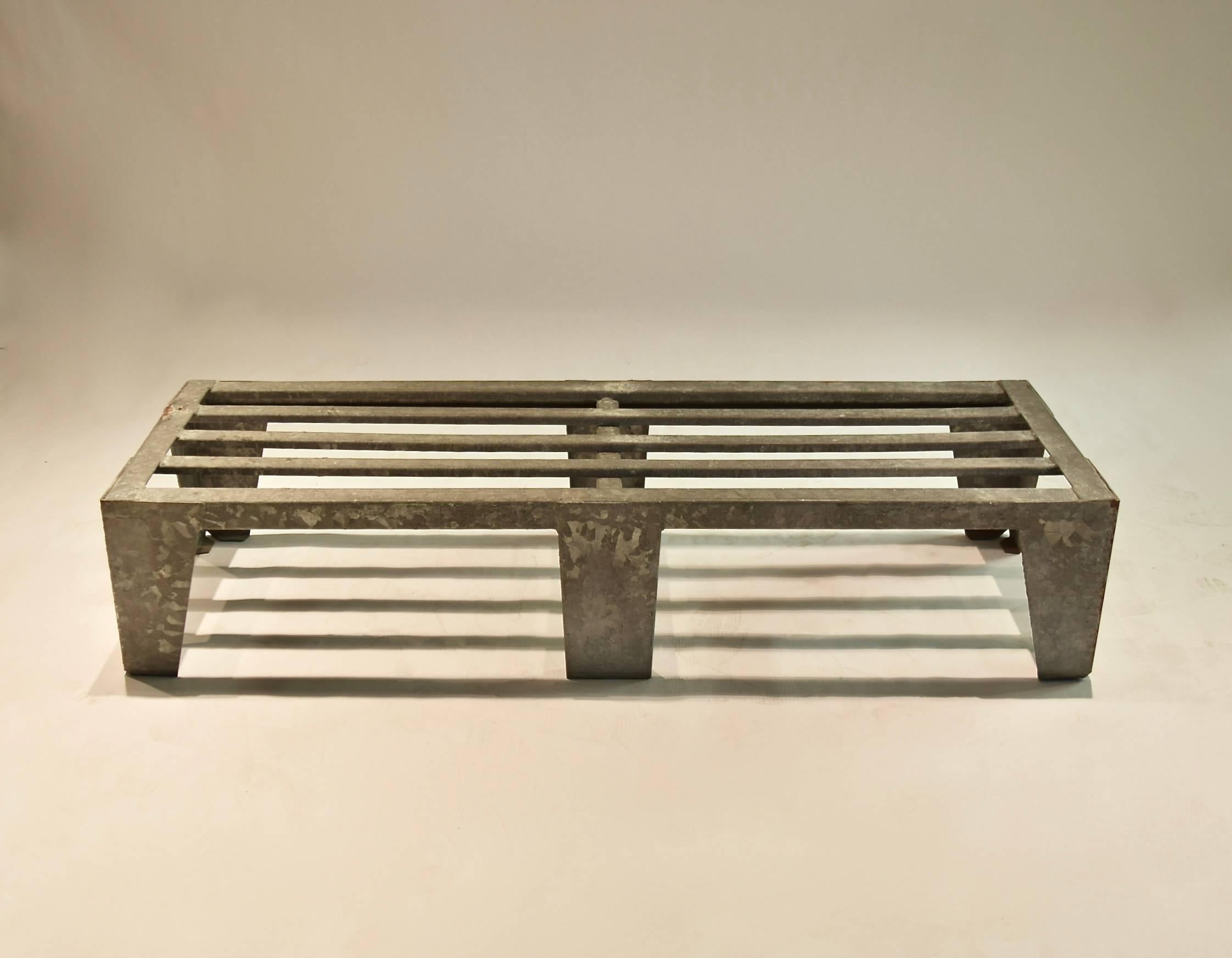 Galvanized Steel Bench  circa 1960 Made in USA In Good Condition In Jersey City, NJ