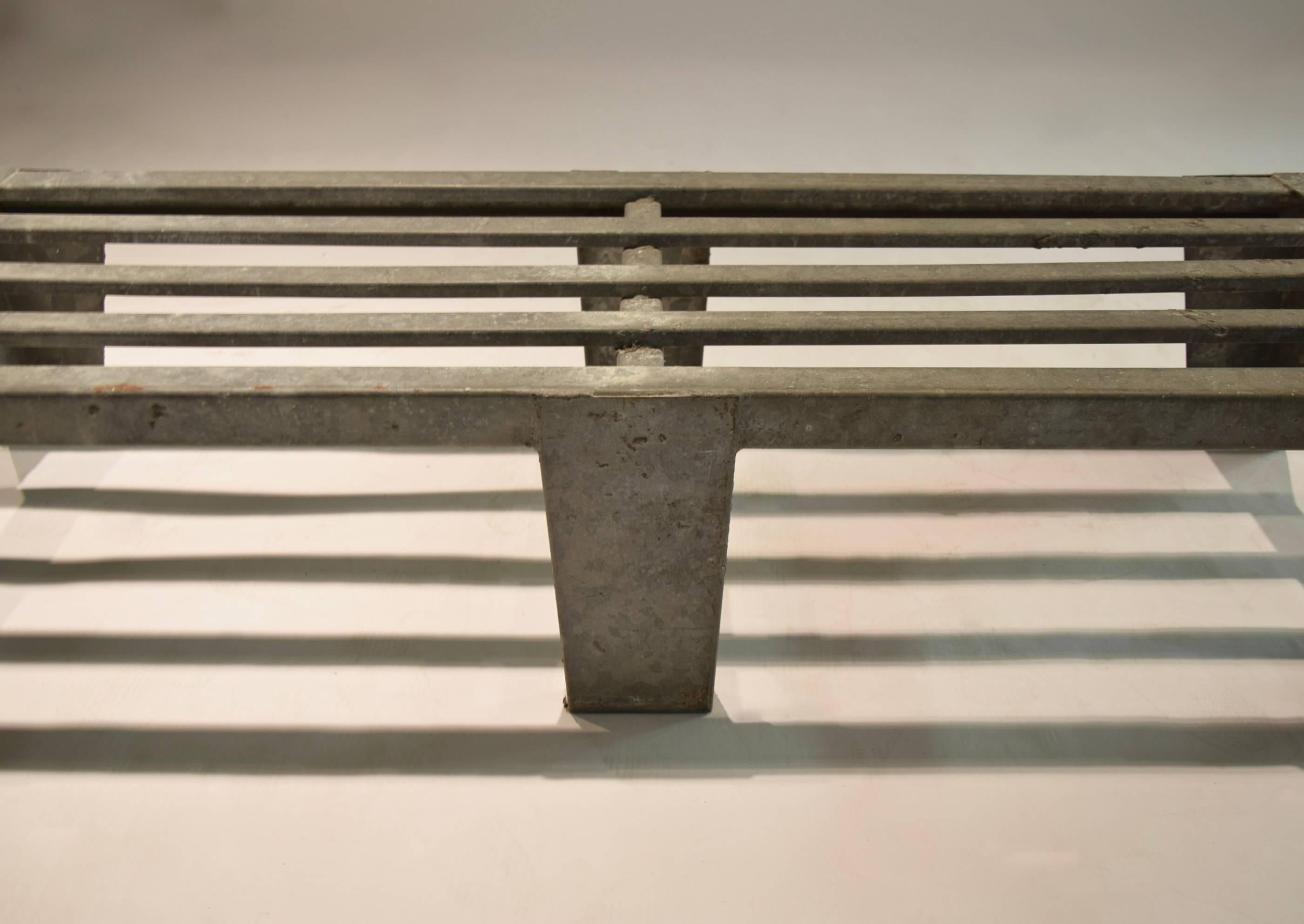 Mid-20th Century Galvanized Steel Bench  circa 1960 Made in USA