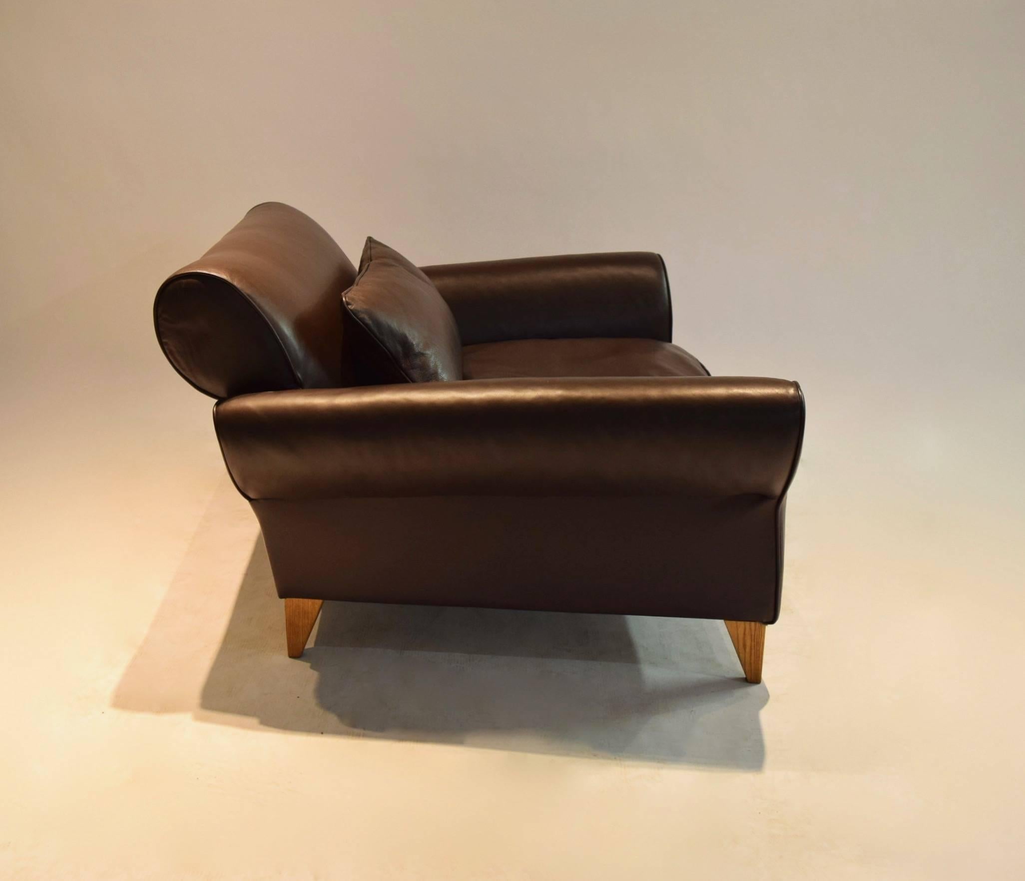 Wide Lounge Chair in Leather by Conran, UK 2000s 1