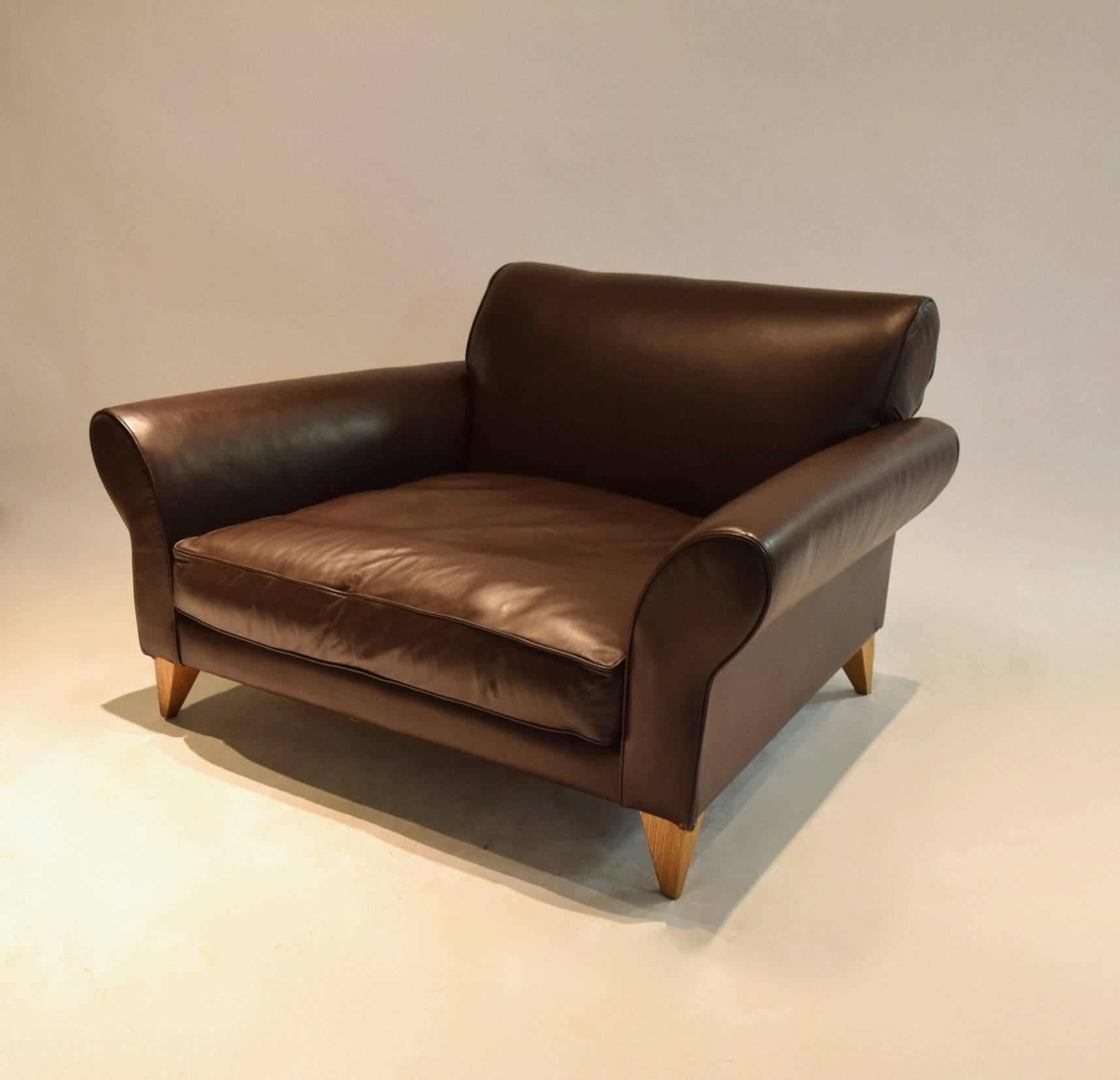 wide leather chair
