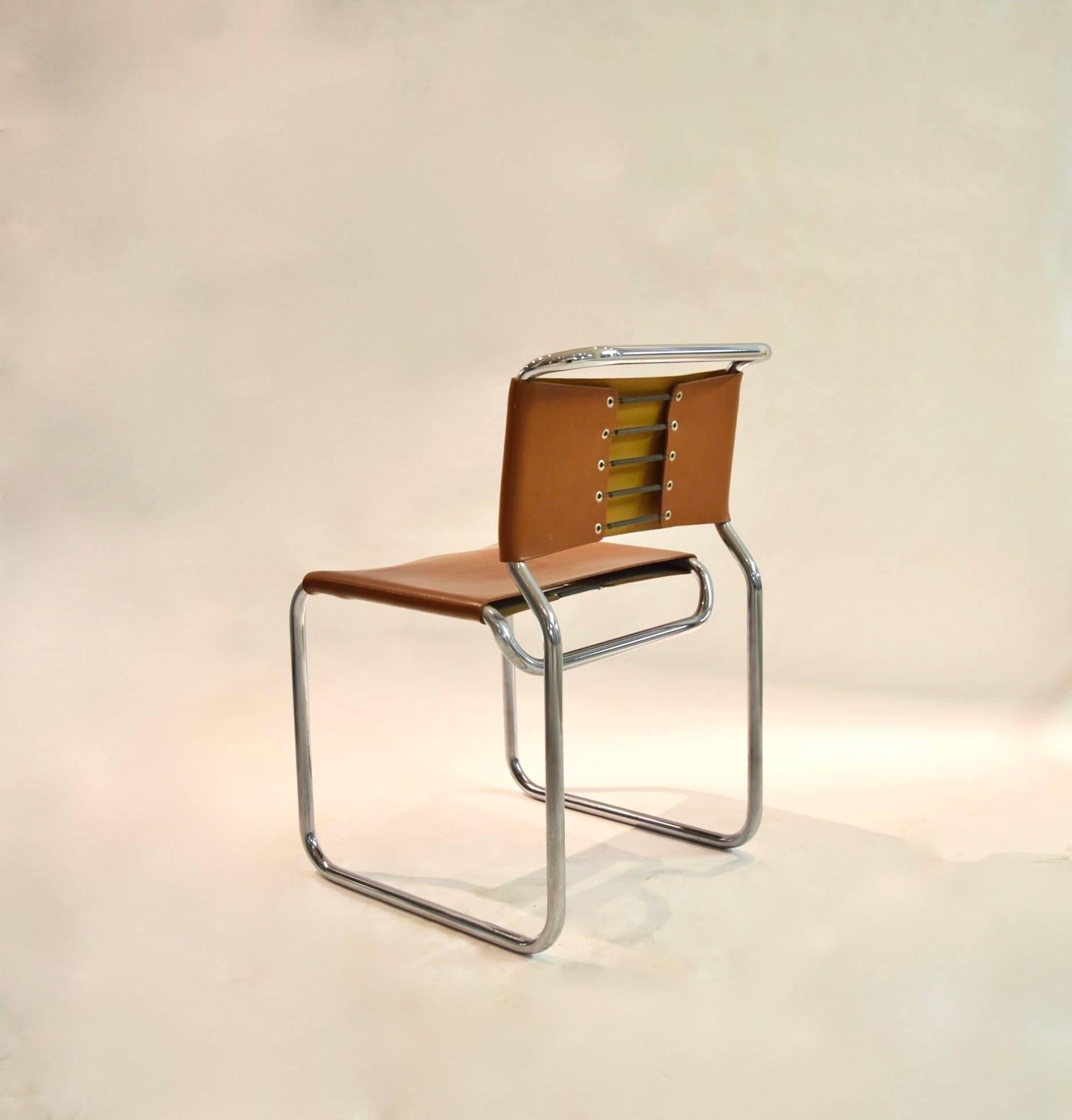 Mid-20th Century Four Chairs in Leather by Nicos Zographos Designed in 1966, USA