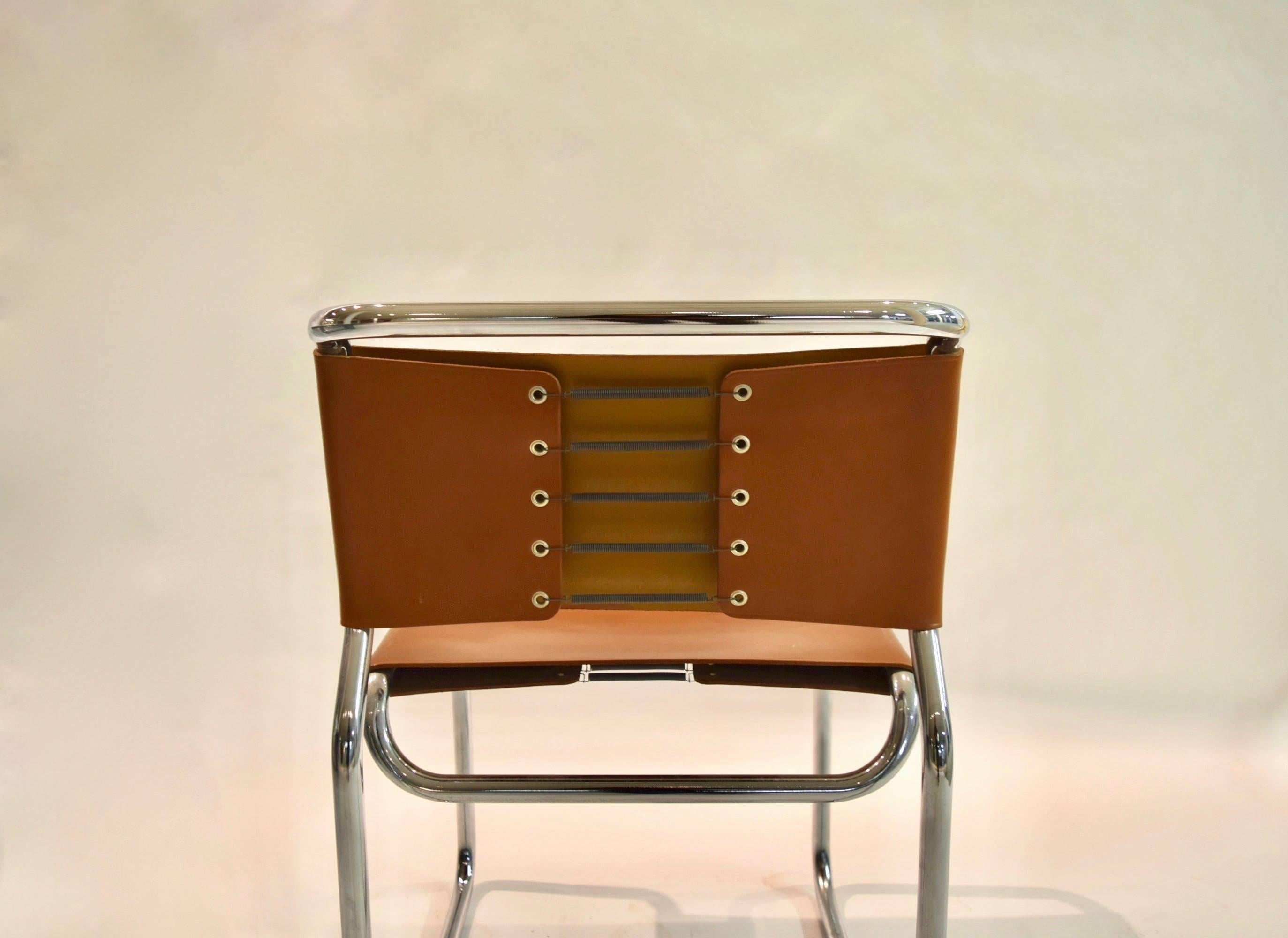 Four Chairs in Leather by Nicos Zographos Designed in 1966, USA 1