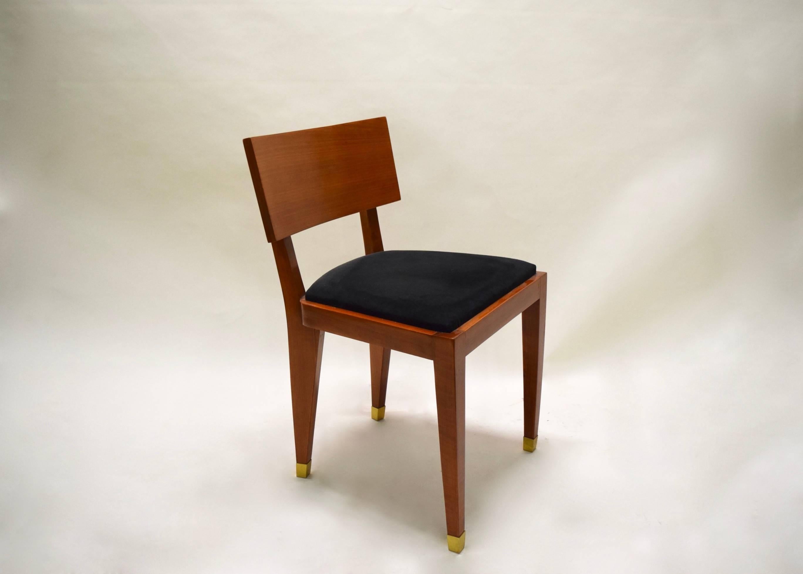 Four Fruitwood Dining Chairs, France Circa 1950 2