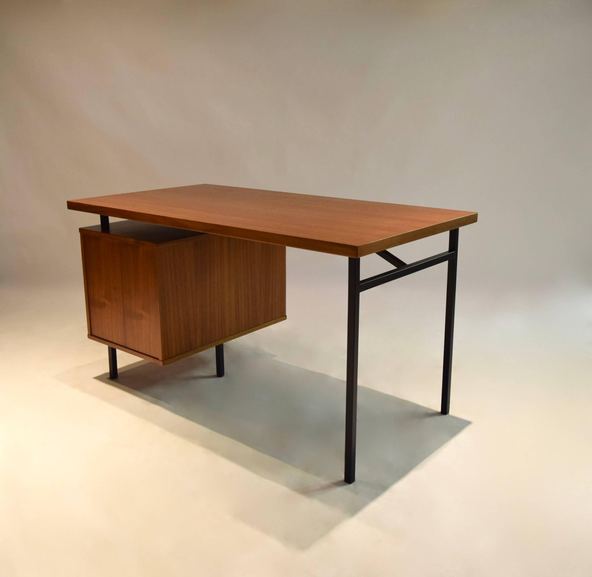 Desk in Teak with Four-Drawer Circa 1965 USA 1