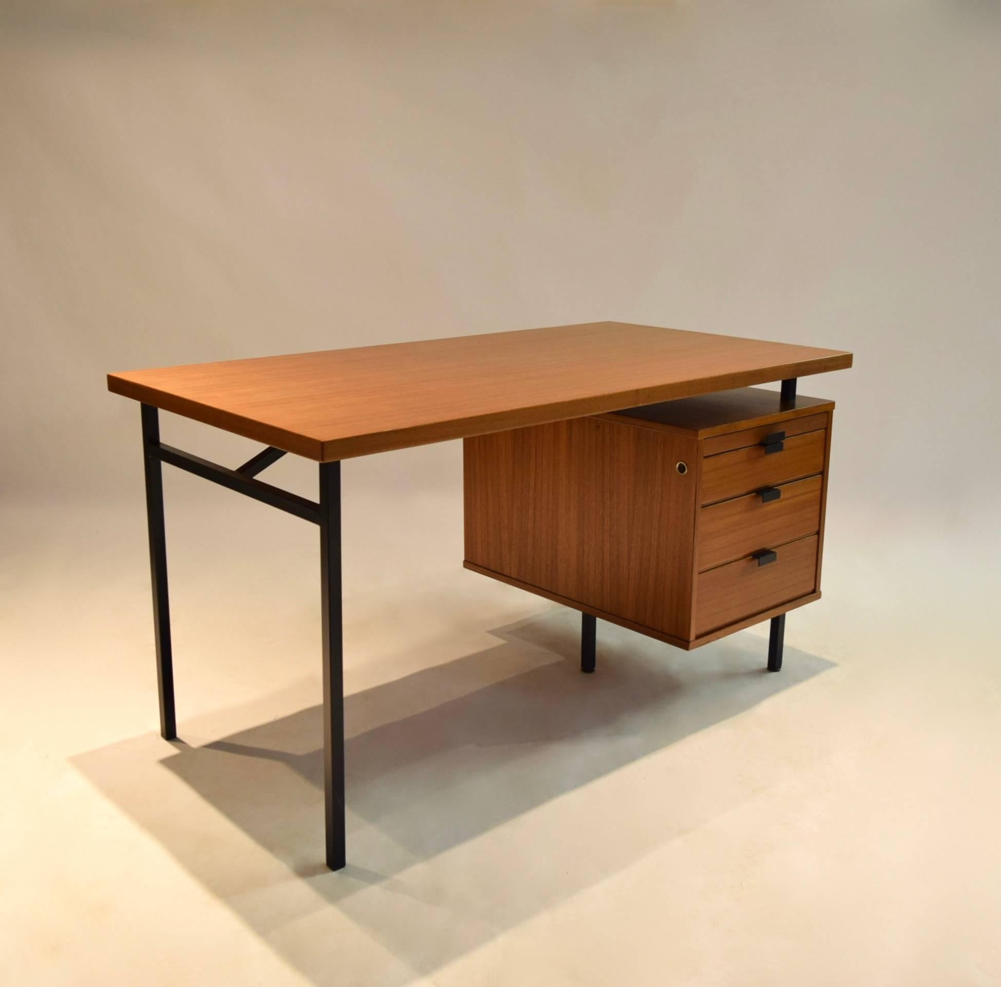 Desk in Teak with Four-Drawer Circa 1965 USA 2