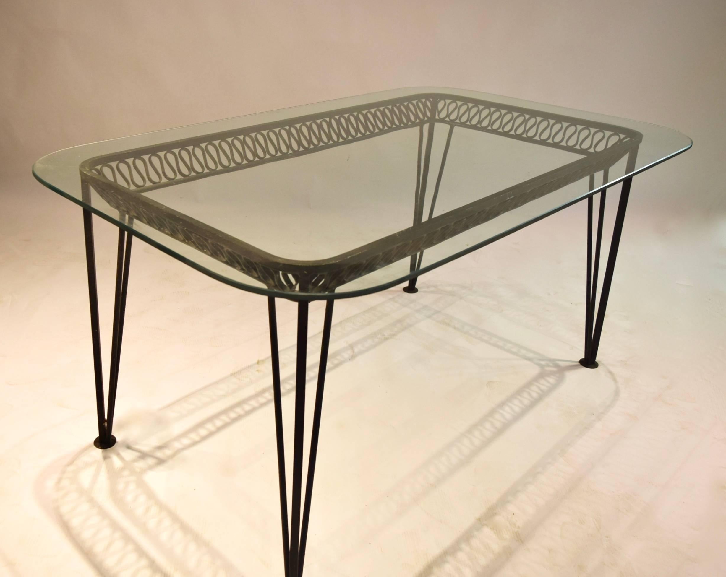 Glass Ribbon Series Dining Table by Maurizio Tempestini for Salterini, USA, circa 1955