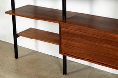Early George Nelson OMNI Three-Bay Modular Walnut Wall Unit, Structural Products