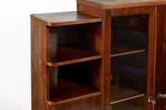 Antique French Art Deco Rosewood Vitrine Display Cabinet or Bookcase, 1940s