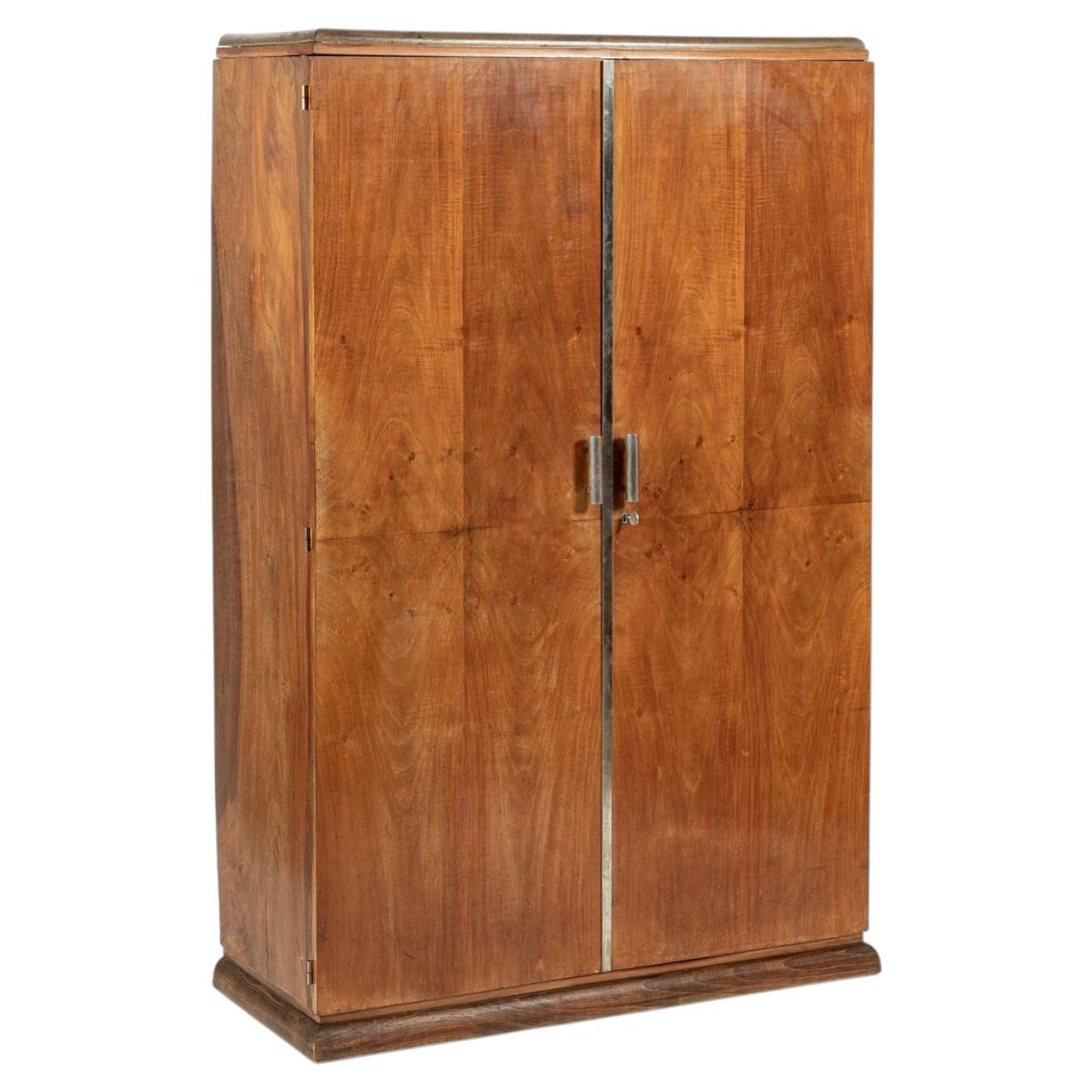 Armadio antico francese in mogano in stile Art Déco, anni ’40
