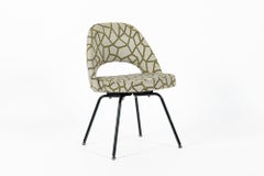 Eero Saarinen Executive Side Chair for Knoll Mid Century Modern Black Metal