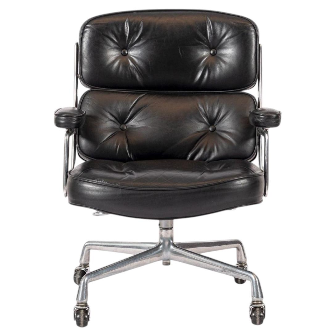Eames for Herman Miller Time Life Black Leather Office Chair 1981 For Sale