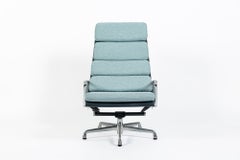 Fauteuil inclinable Eames Soft Pad pour Herman Miller, fauteuil de salon « Aluminum Group » bleu-gris