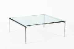 Mid Century Glass & Chrome Coffee Table by Katavalos for Laverne Originals