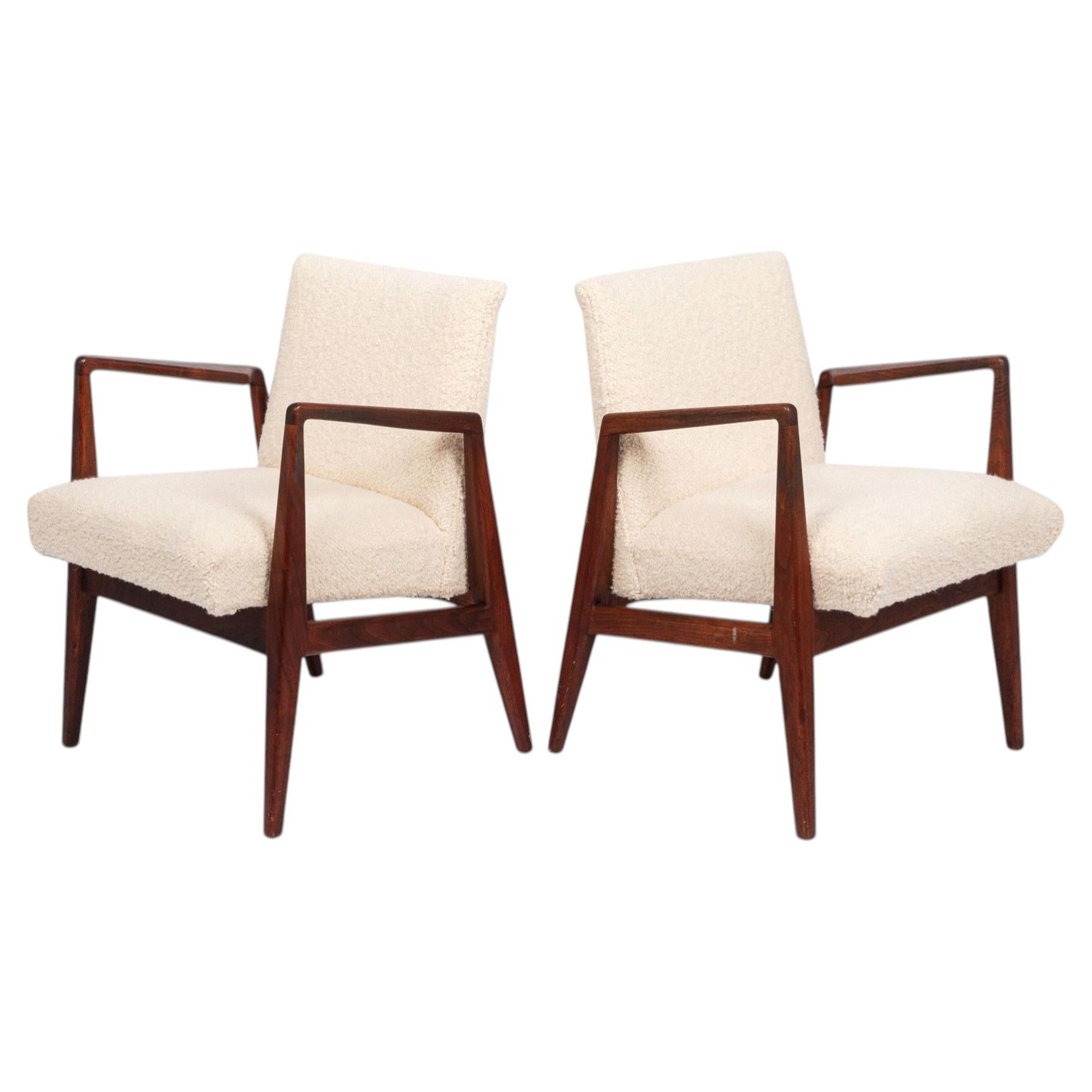 Chaises longues en tissu crème du milieu du siècle par Jens Risom, années 1960 en vente