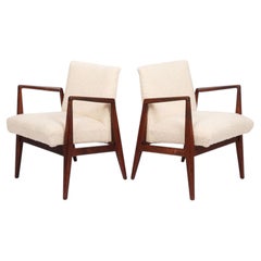 Mid Century Cream Upholstered Lounge Chairs by Jens Risom, 1960s