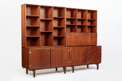 Mid-Century Danish Teak Wall Unit Bookcase by Peter Løvig Nielsen, Pair, 1960s